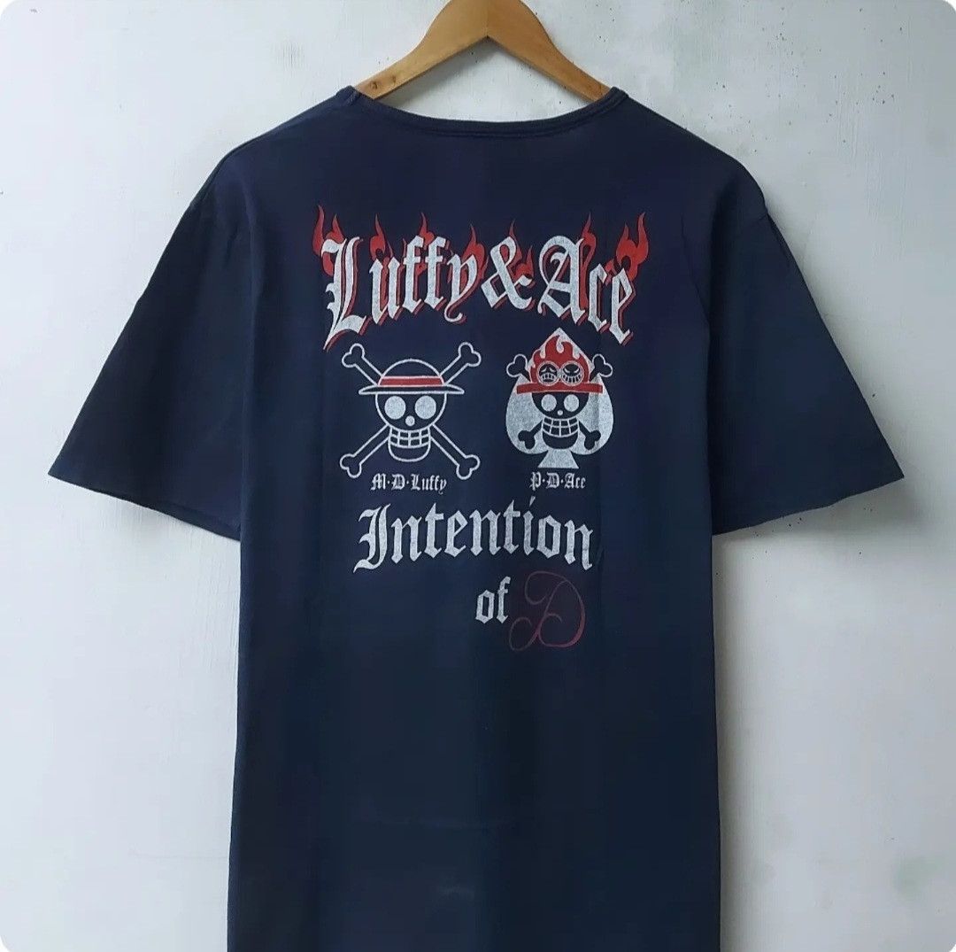 Japanese Brand × One Piece × Vintage Vtg One Piece Luffy & Ace Intention Of D Anime Tshirt Size US M / EU 48-50 / 2 - 3 Thumbnail