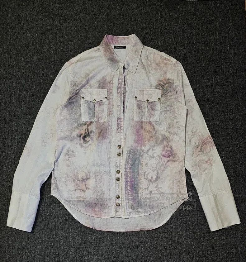 Balmain Floral Print Long Sleeve Shirt.