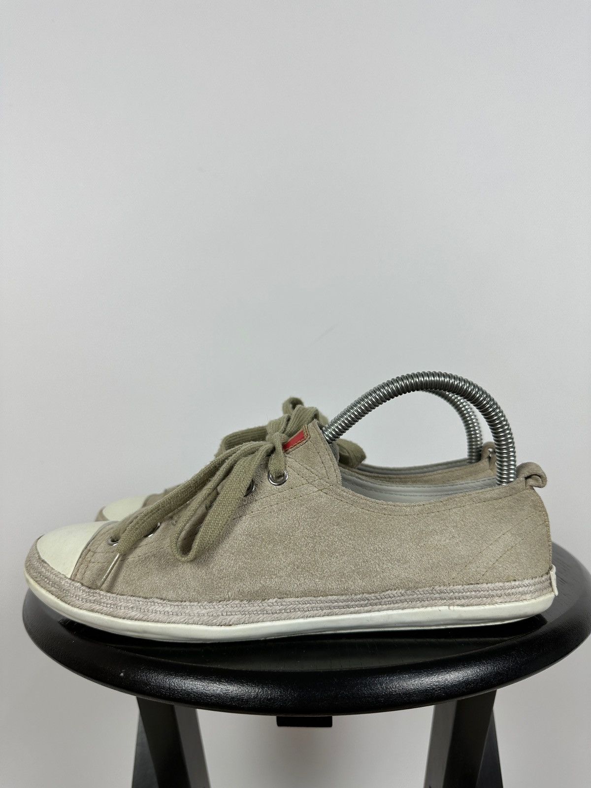 Prada Prada Suede Low Tops Red Tab Linea Rossa Trainers Sneakers Size US 8.5 / IT 38.5 - 9 Thumbnail