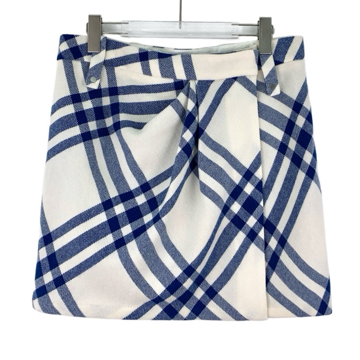 Burberry Burberry Blue White Stripe Wool Casual Mini Skirt K26WX Size 28" / US 6 / IT 42 - 1 Thumbnail