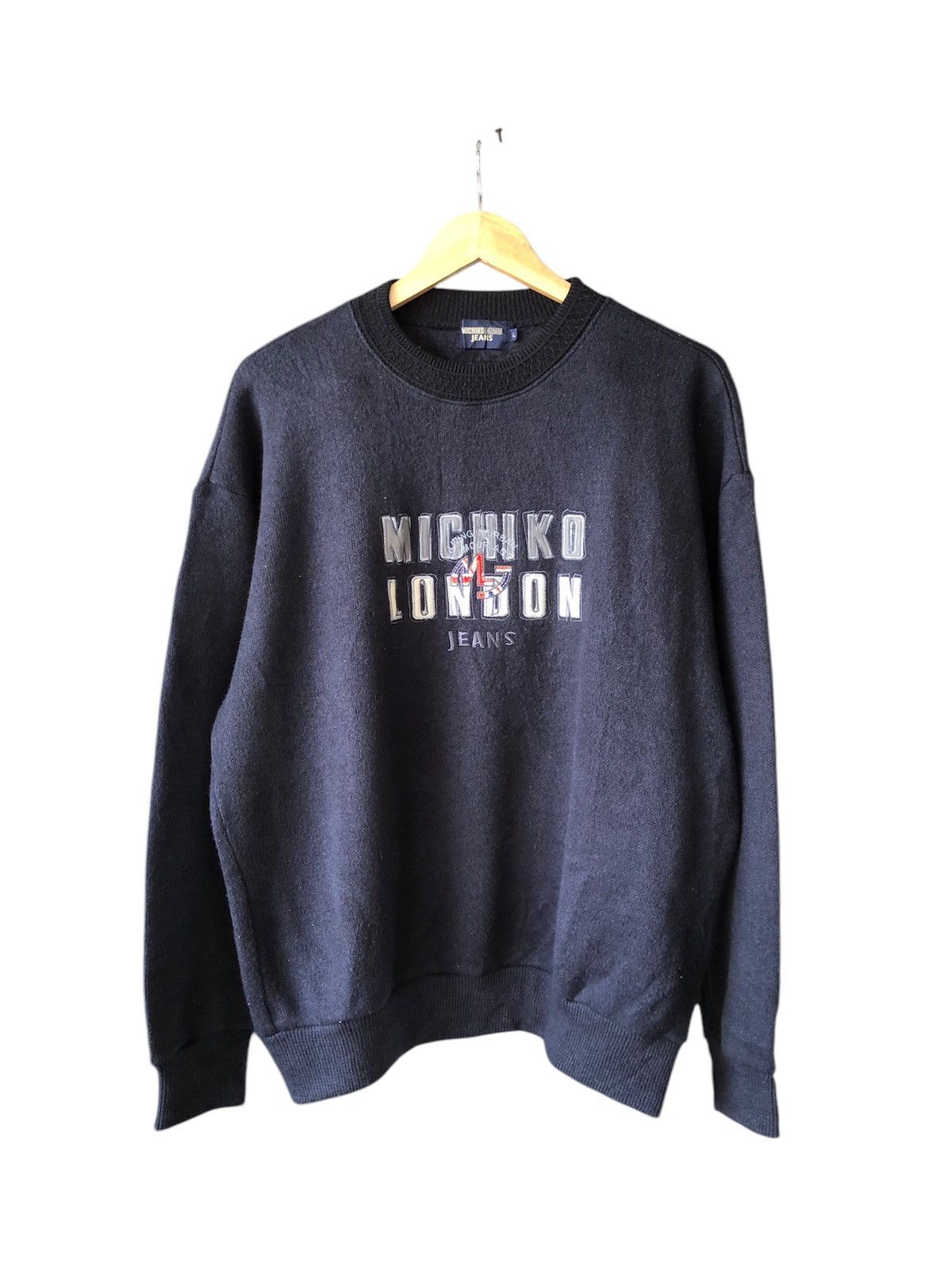 Michiko Koshino London Vintage 90s Michiko London Jeans Embroidery Logo Sweatshirt Size US L / EU 52-54 / 3 - 1 Thumbnail