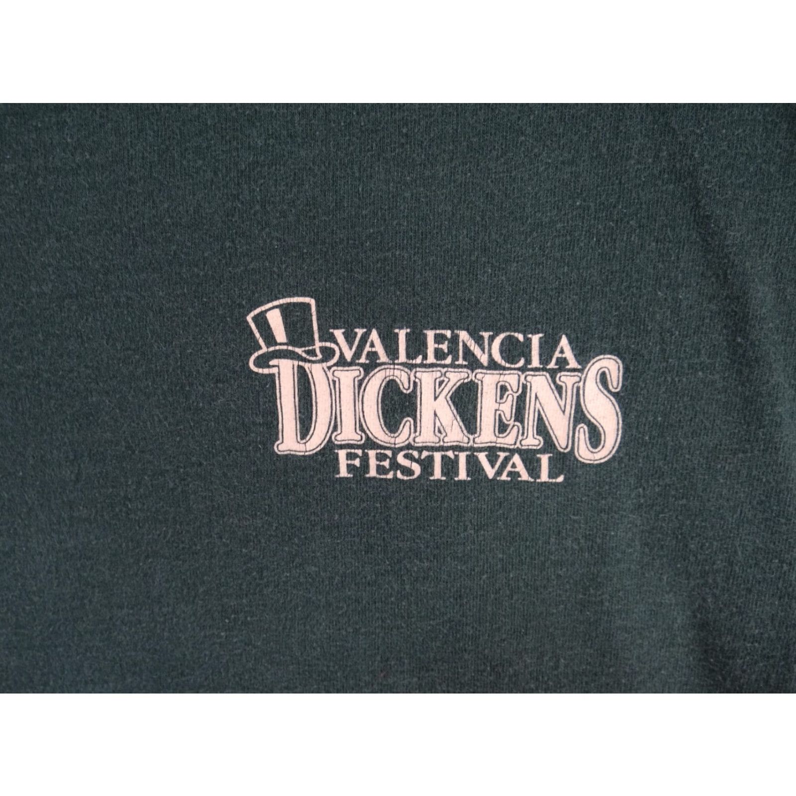Fruit Of The Loom VTG 90s Valencia Charles Dickens Festival Single Stitch Green T Shirt Men's XL Size US XL / EU 56 / 4 - 5 Thumbnail
