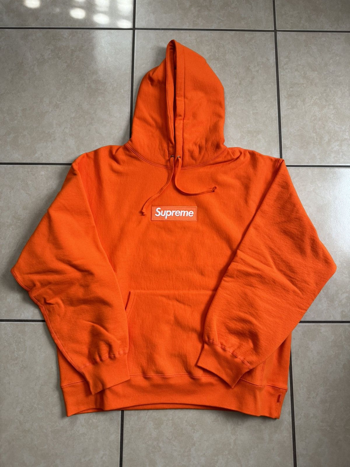 Supreme Box Logo Hooded Sweatshirt Orange Sweatshirts Hoodies