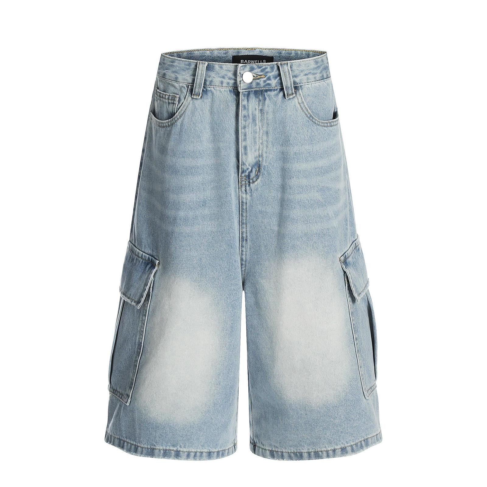 Jean Light Blue Cargo Denim Shorts / Jorts Size US 30 / EU 46 - 6 Thumbnail