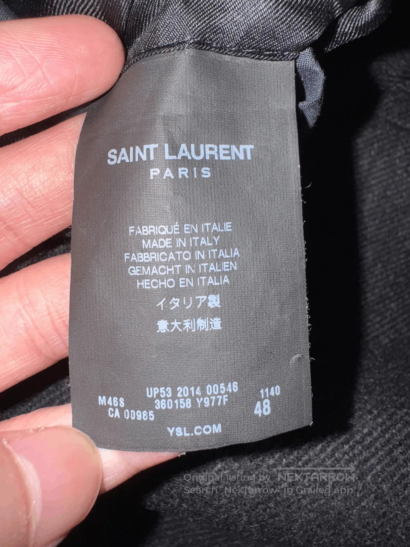 Saint Laurent Velvet Coat with Classic Collar.
