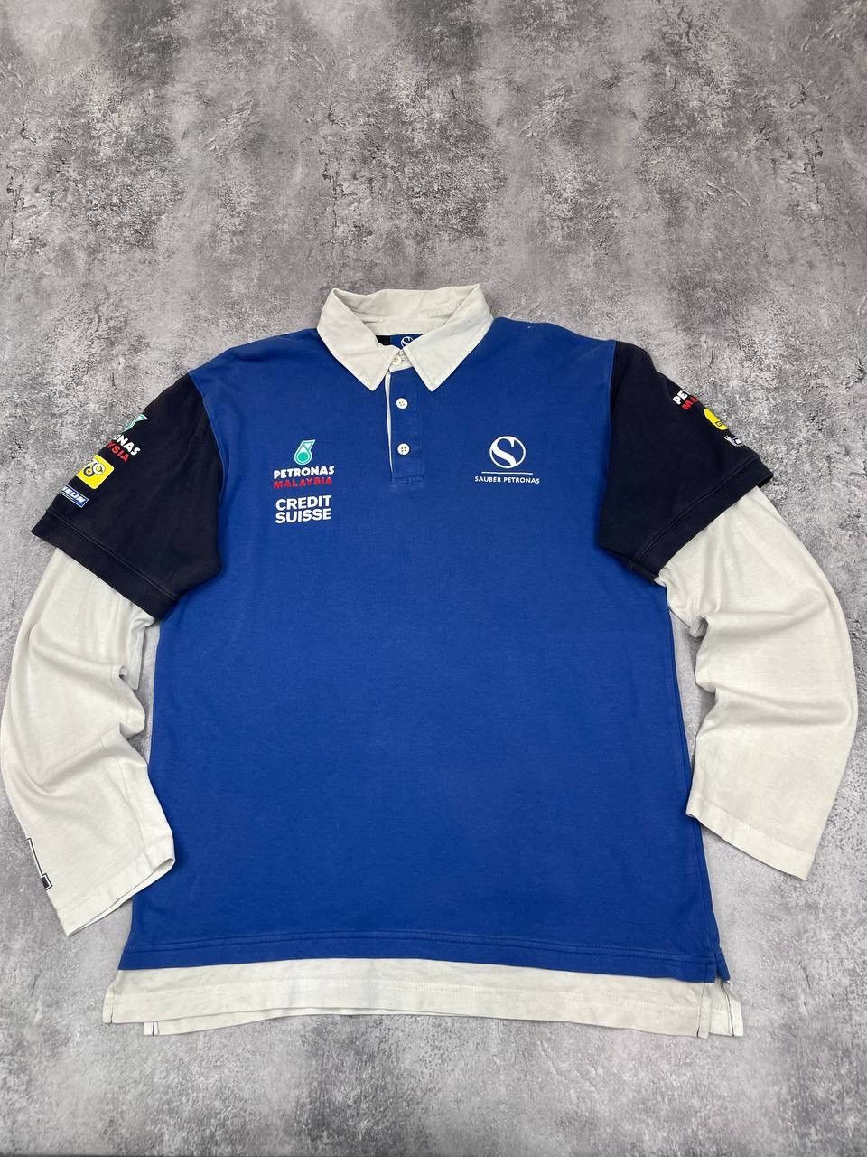 Other Sauber Petronas Villeneuve Men Polo Shirt Layered Blue Size US L / EU 52-54 / 3 - 1 Thumbnail