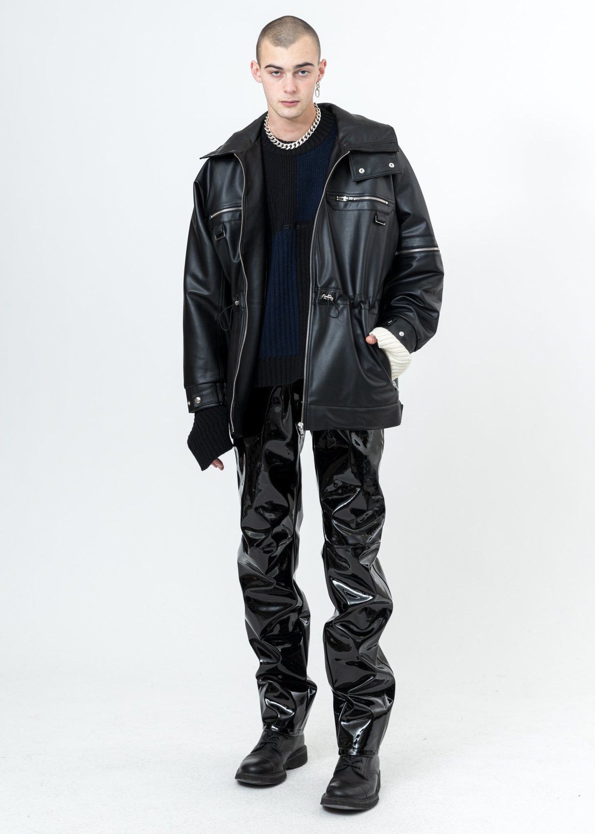 image of Gmbh Leather Coat in Black, Men's (Size Medium)