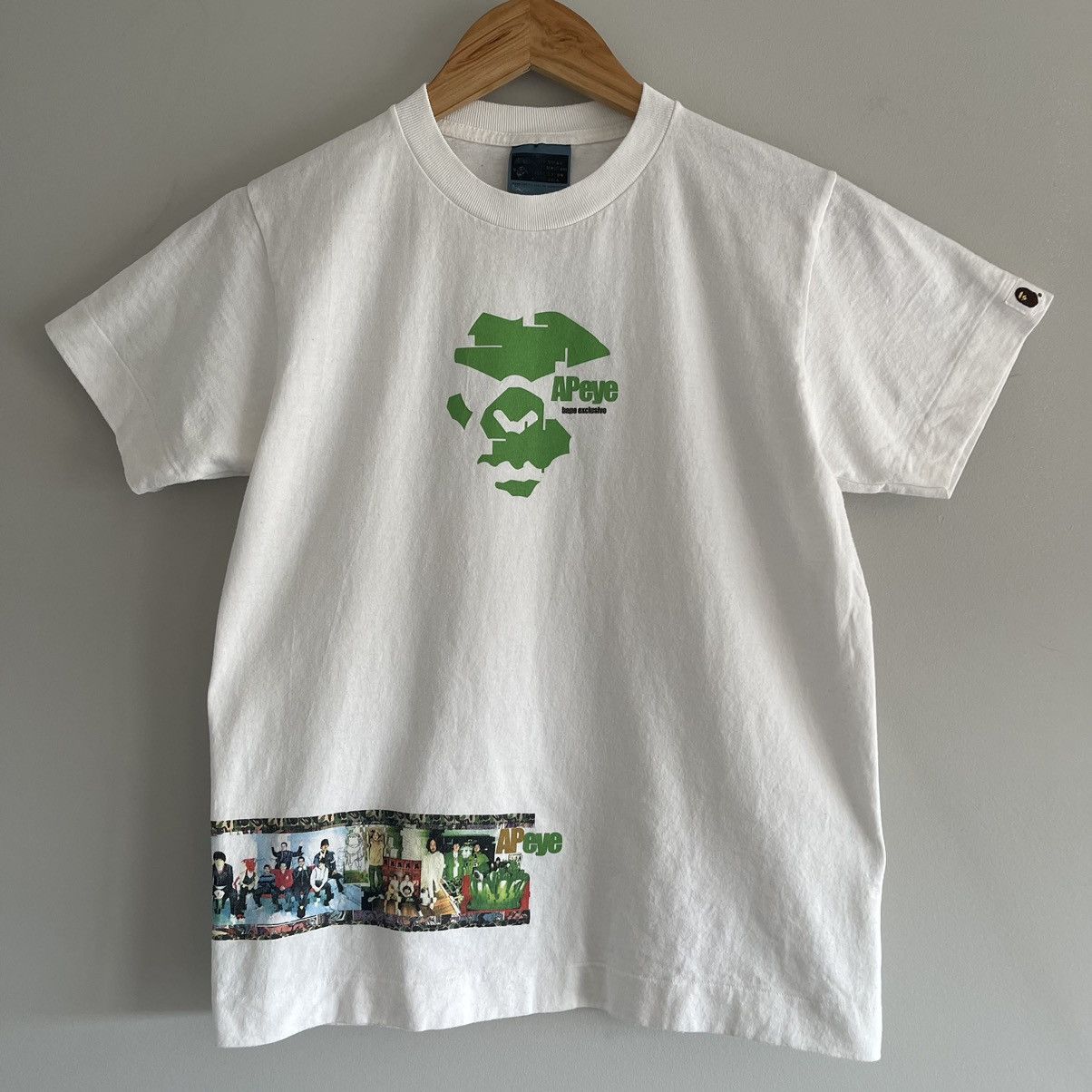 image of 1/30 OG Bape X Popeye Angry Ape Collage Tee in White, Men's (Size Small)