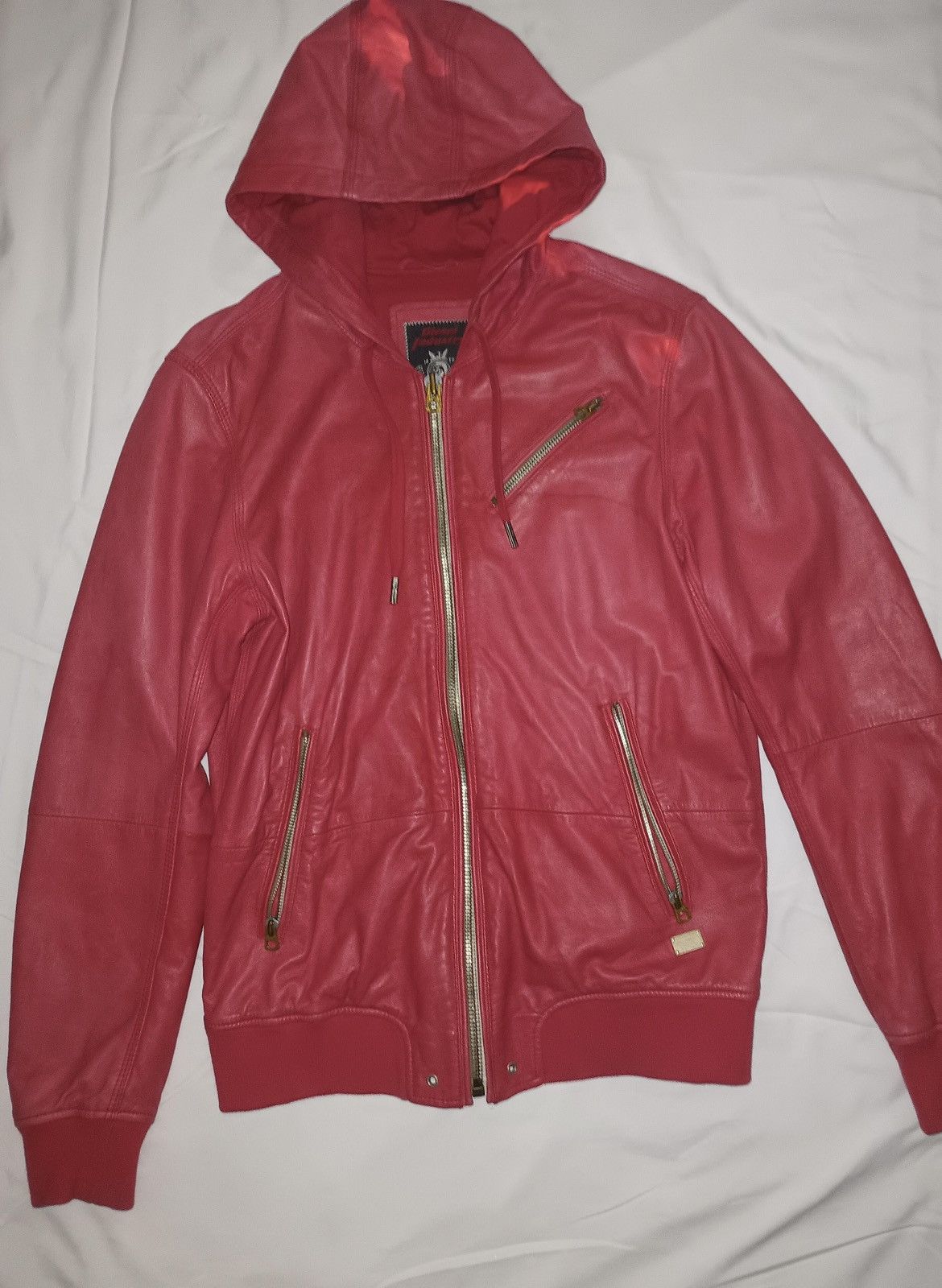 Diesel Red Leather L-Hasso Jacket