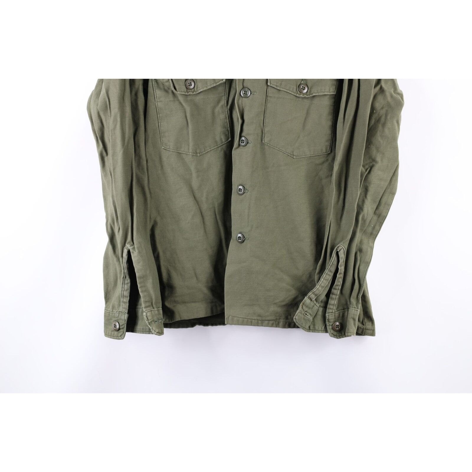 Vintage Vintage 70s Vietnam Era Cotton Sateen OG 107 Shirt Size US L / EU 52-54 / 3 - 3 Thumbnail