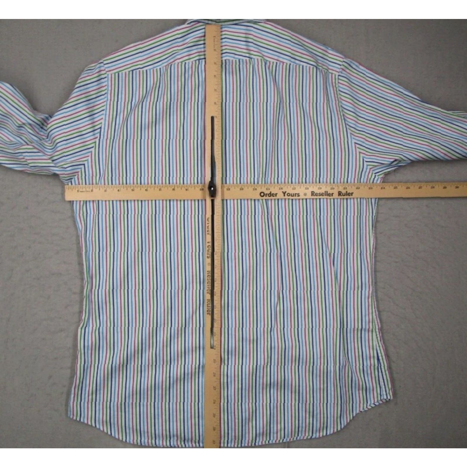 Charles Tyrwhitt Charles Tyrwhitt Dress Shirt Men Slim Fit Multicolor Striped Button Up Flip Cuff 17 35 Size 34R - 5 Thumbnail