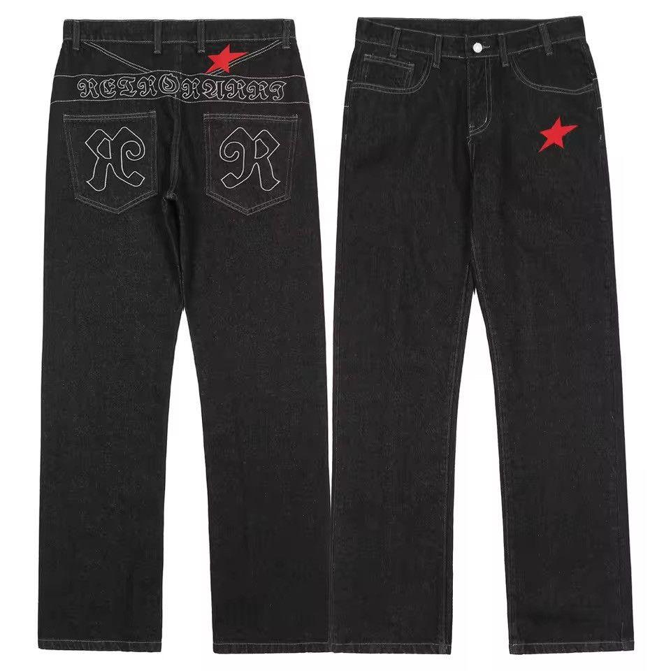 Japanese Brand × Vintage Baggy hip hop skate straight y2k jeans Size US 32 / EU 48 - 3 Thumbnail