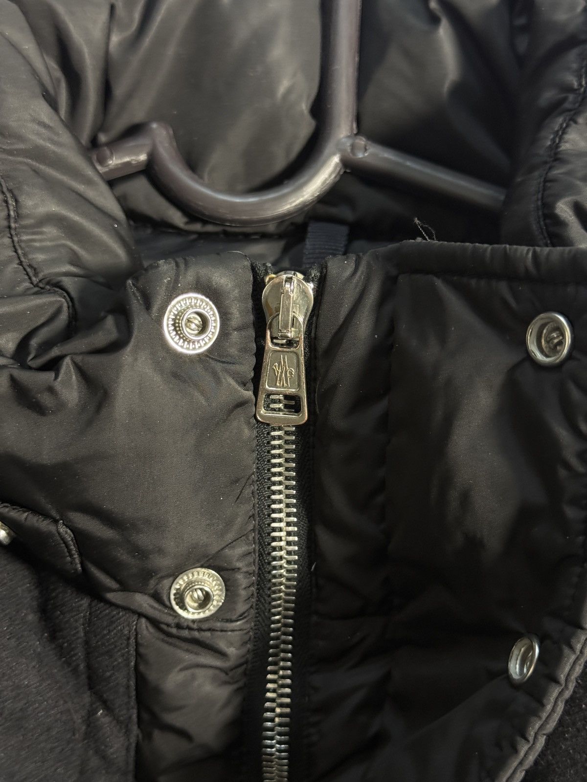 Moncler Moncler Black Down Jacket Wool Panel Puffer Size 6 (XXL) Size US XXL / EU 58 / 5 - 4 Thumbnail