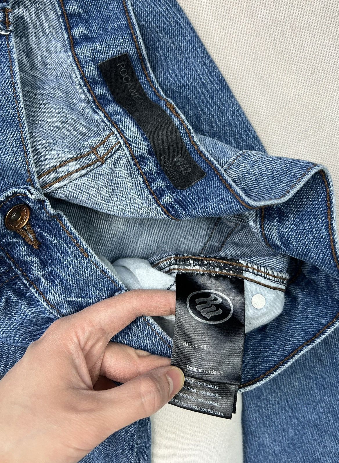 Rocawear × Vintage Baggy Pants Rocawear Hip Hop Rap Jeans Denim Big Logo Size US 42 / EU 58 - 4 Thumbnail