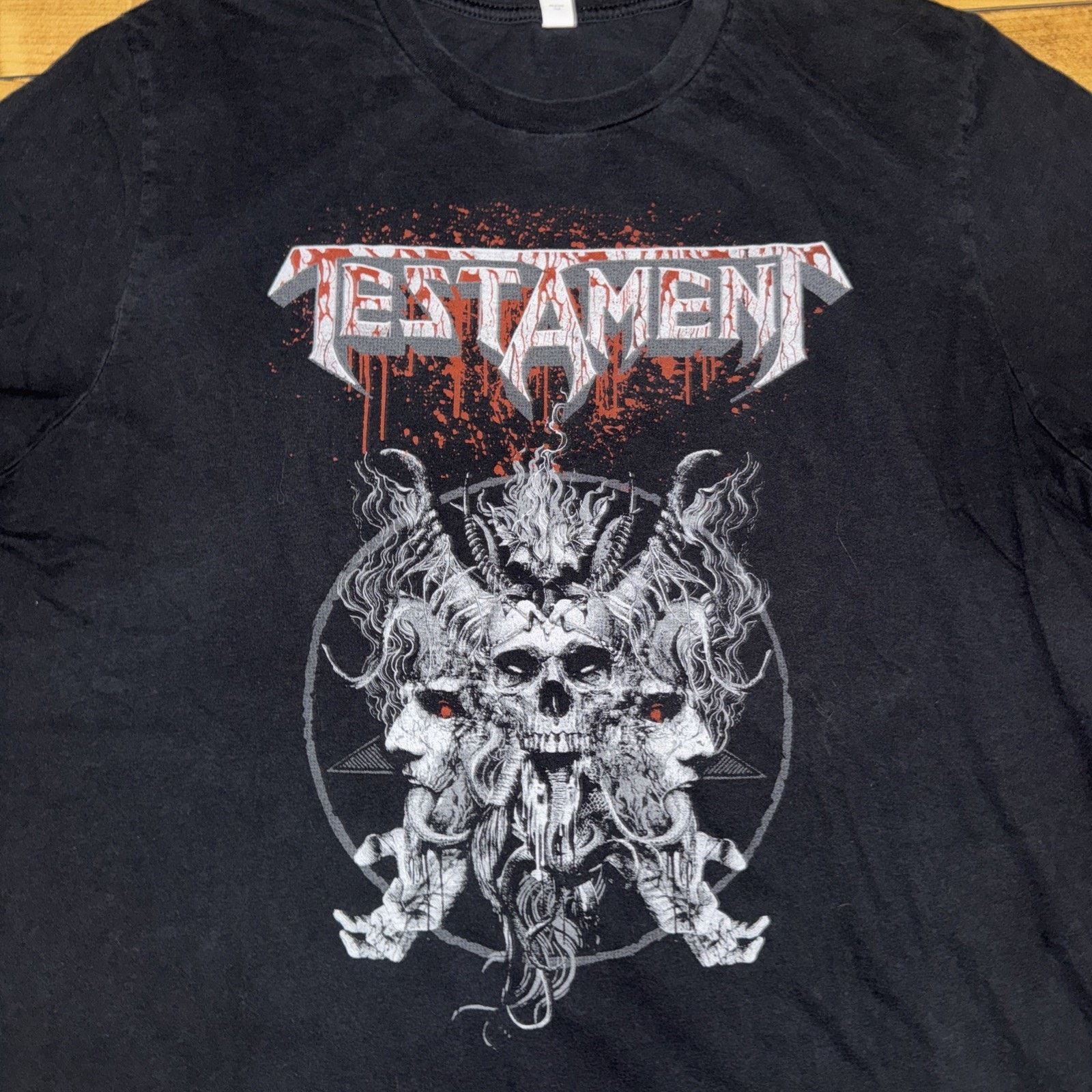 Band Tees × Vintage Testament Band T-Shirt Black 2XL 25x29 Size US XXL / EU 58 / 5 - 2 Thumbnail