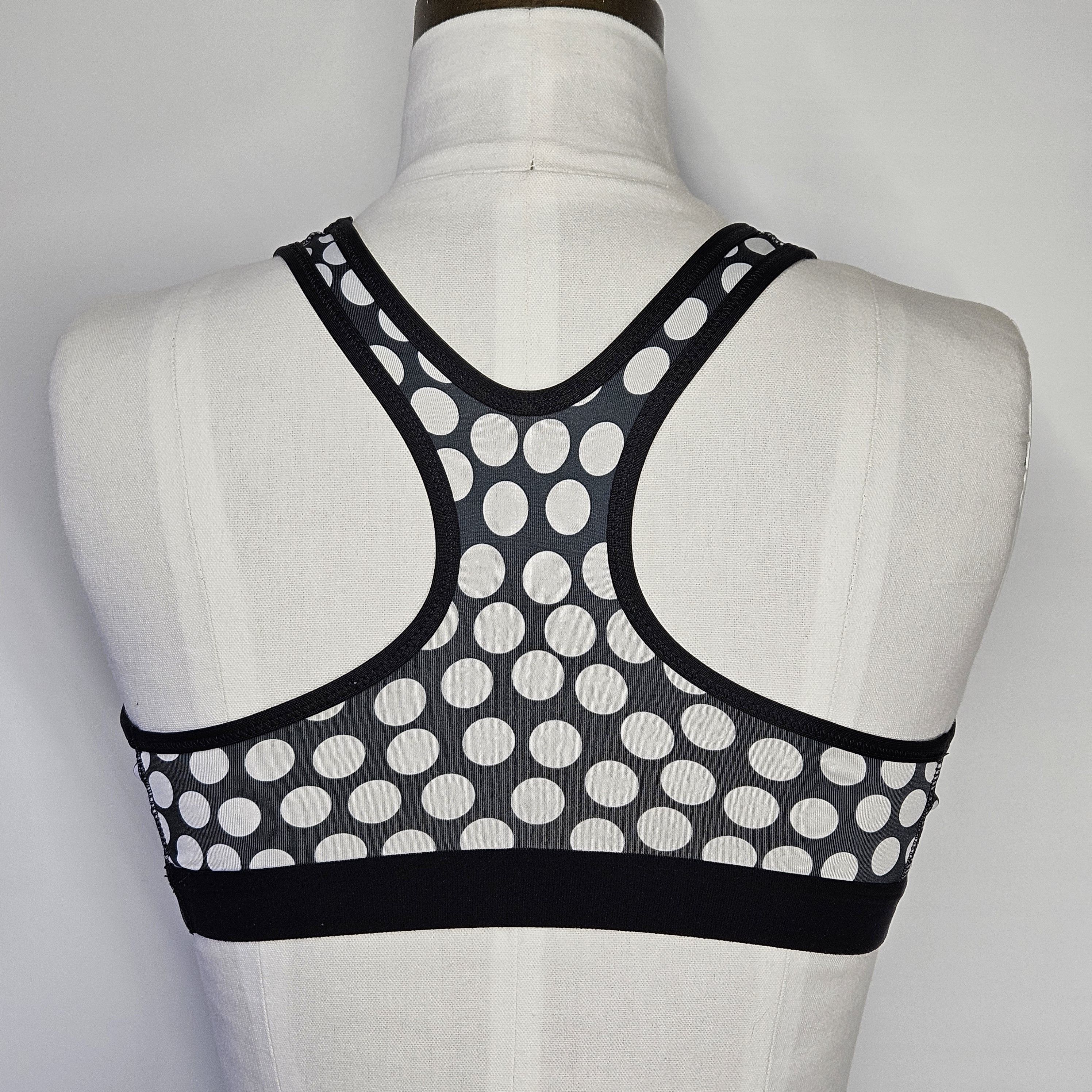 Nike Nike Size S Sports Bra Black White Polkadots Support Dri-Fit Size S / US 4 / IT 40 - 4 Thumbnail