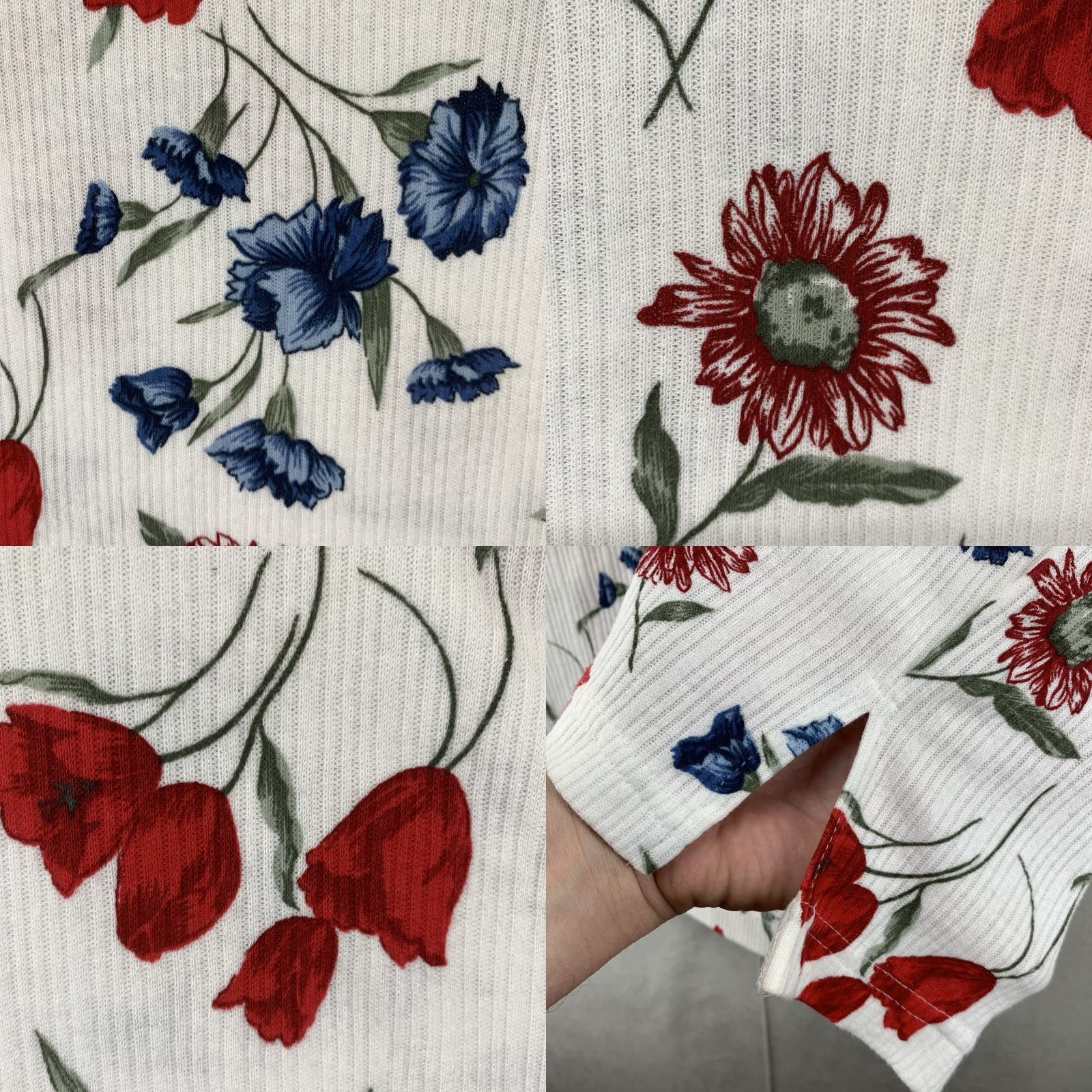 Vintage VINTAGE Bobbie Brooks Women's Oversized T-Shirt Large White Red Blue Floral 80s Casual Size L / US 10 / IT 46 - 8 Thumbnail