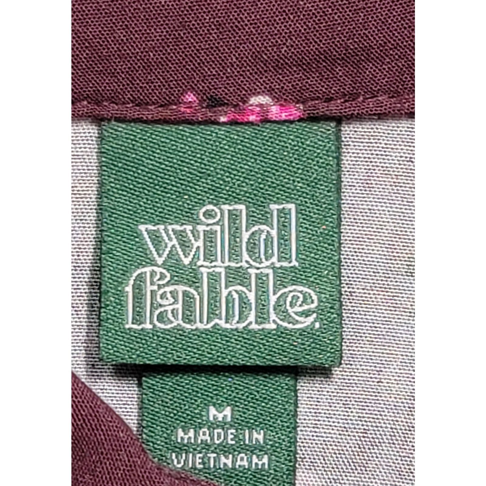 Other Wild Fable Burgundy Floral Print Button Up Top Medium Size M / US 6-8 / IT 42-44 - 3 Thumbnail