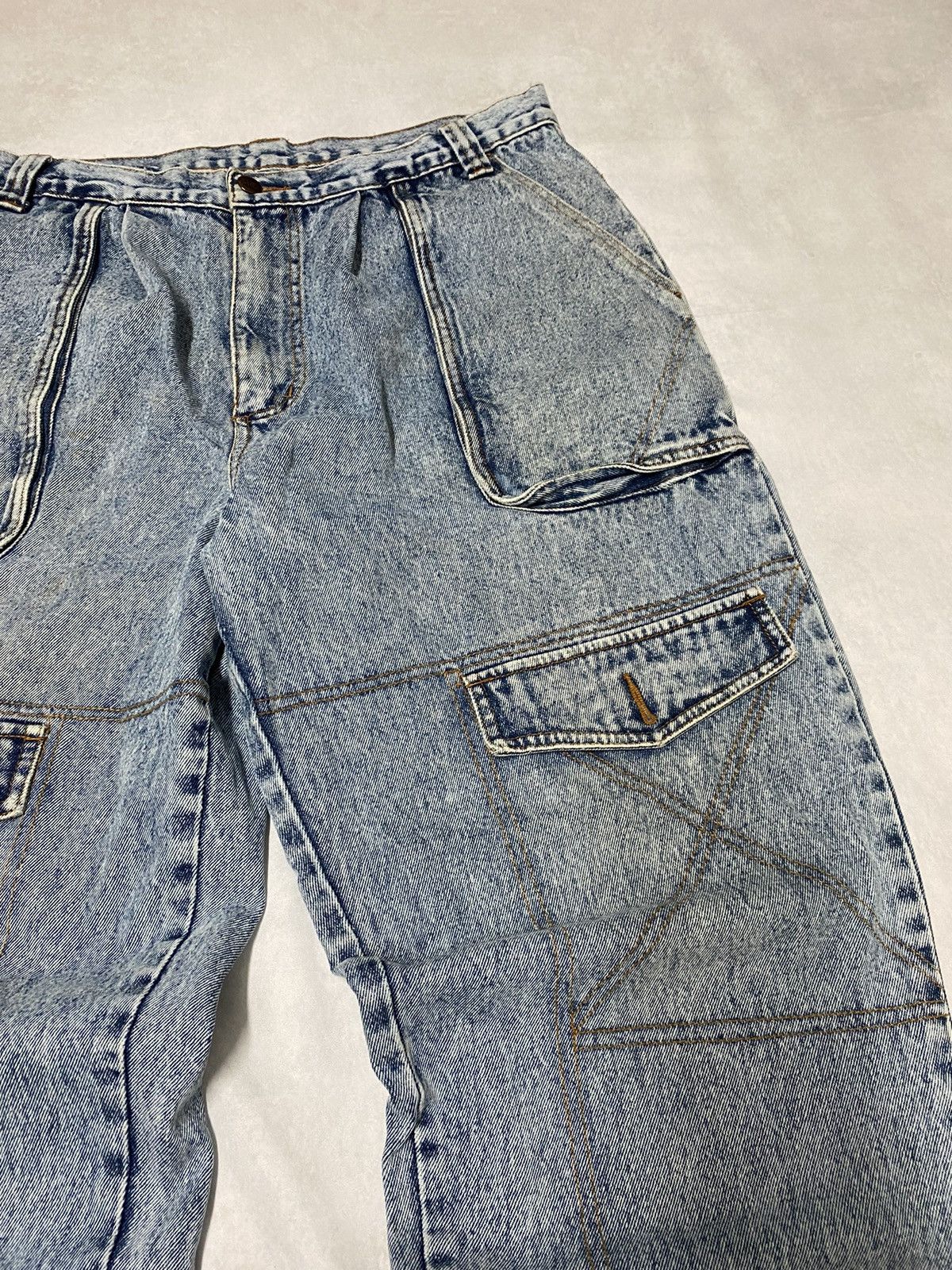 Japanese Brand × Vintage Crazy Vintage Texx Streetwear Y2K 2000’s Cargo Jeans (34x26) Size US 36 / EU 52 - 4 Thumbnail