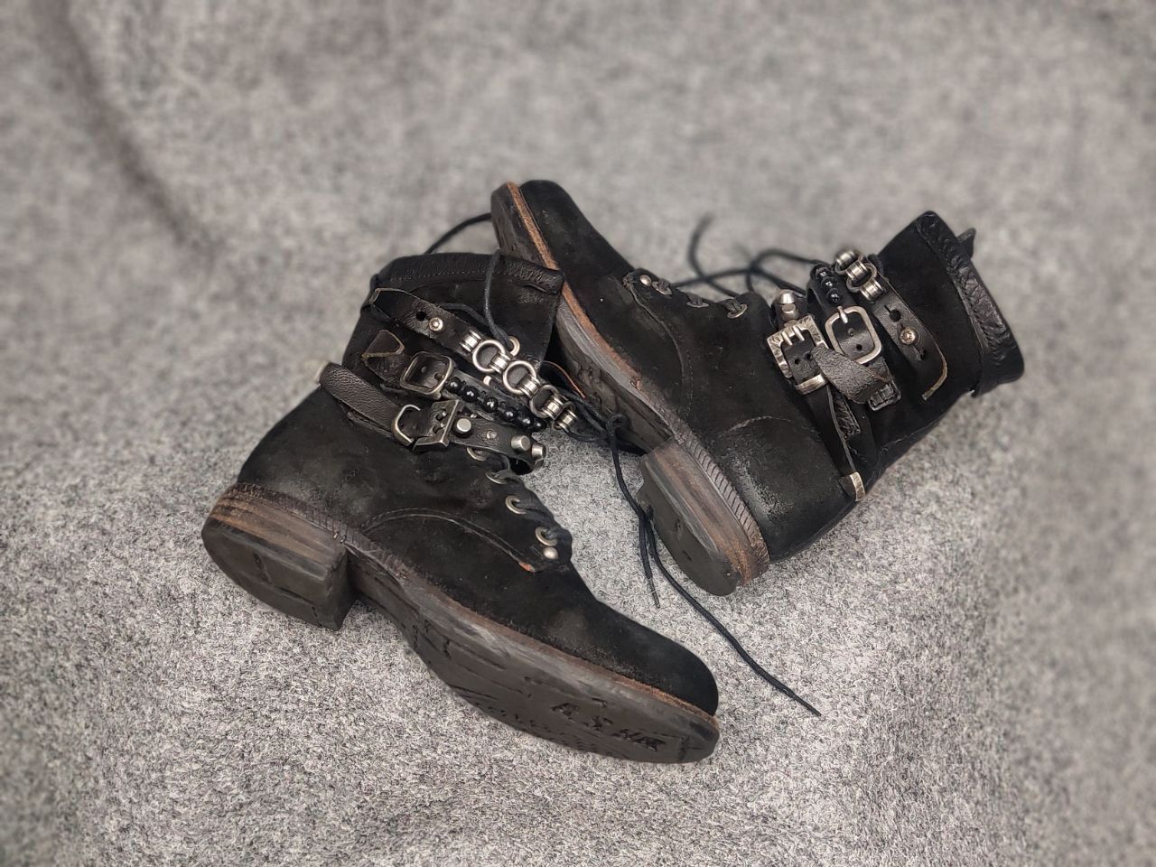 A.S.98 A.S.98 Vintage Black Suede Avant garde Mid Calf Combat Boots Size US 6 / IT 36 - 3 Thumbnail