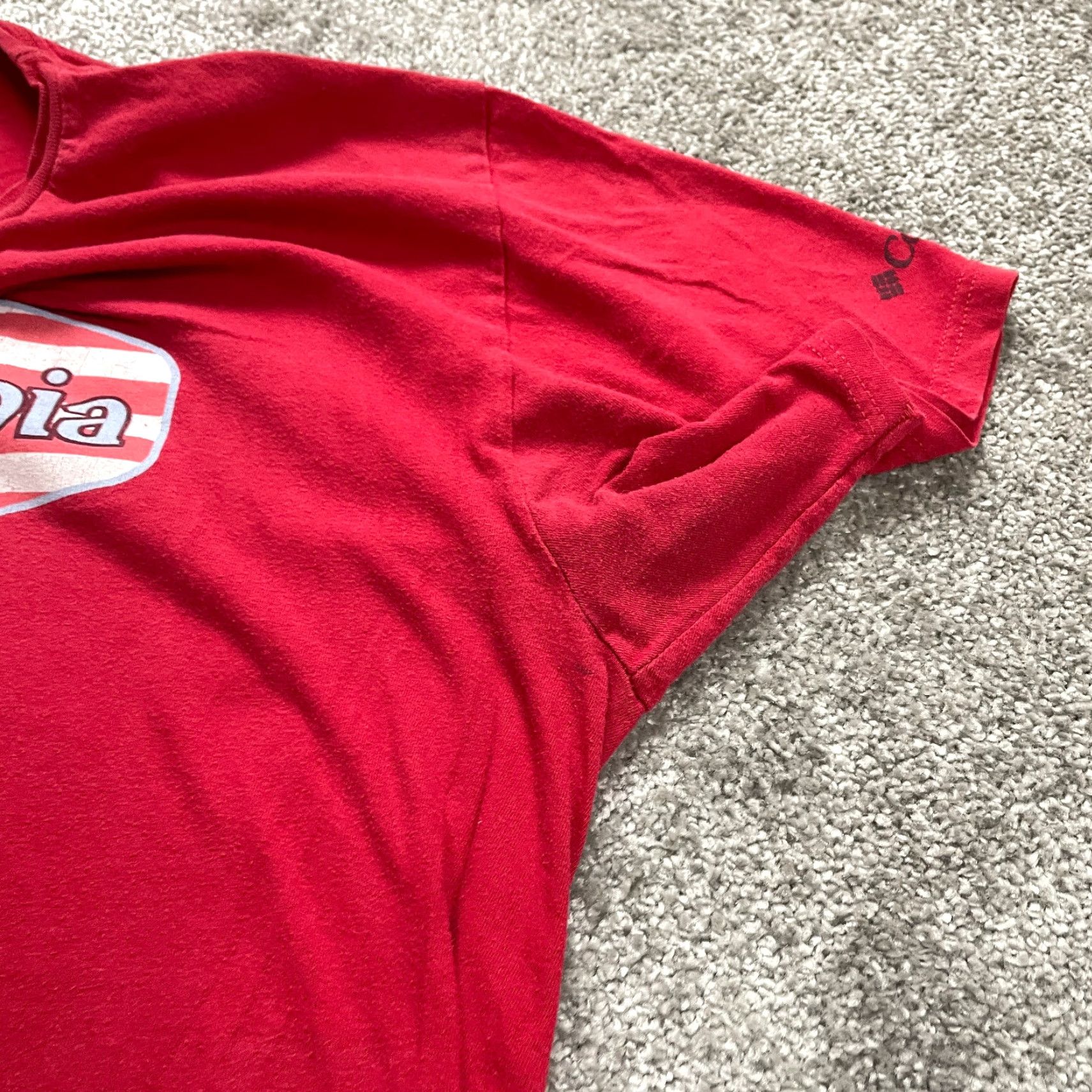 Logo 7 Columbia Shirt Mens Large Red Short Sleeve Cotton USA Logo Adult Size US L / EU 52-54 / 3 - 5 Thumbnail