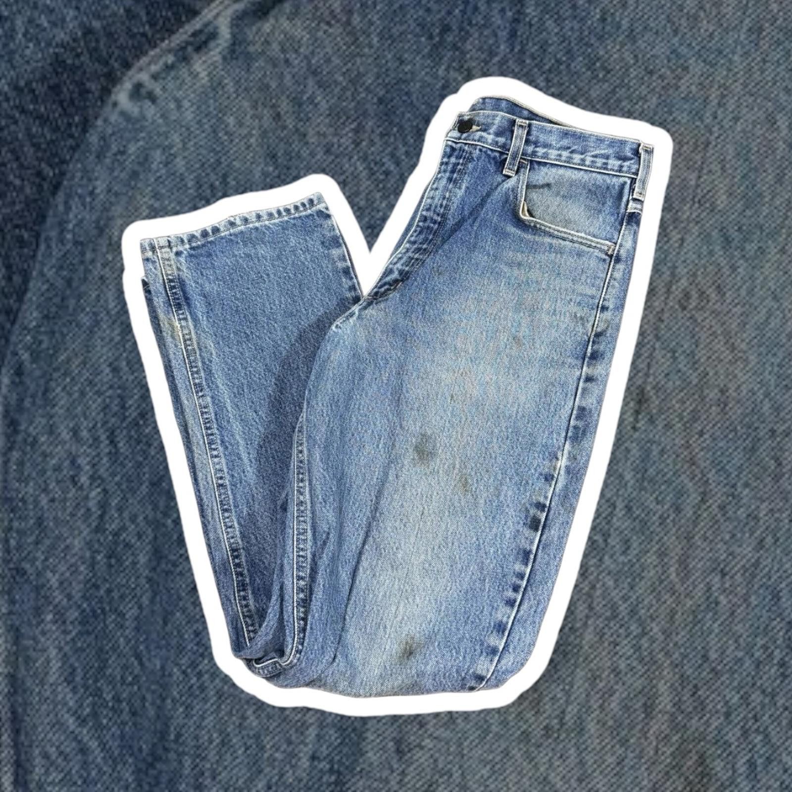 Carhartt Carhartt Men's Blue Denim Work Jeans 35X34 Size US 35 - 1 Thumbnail