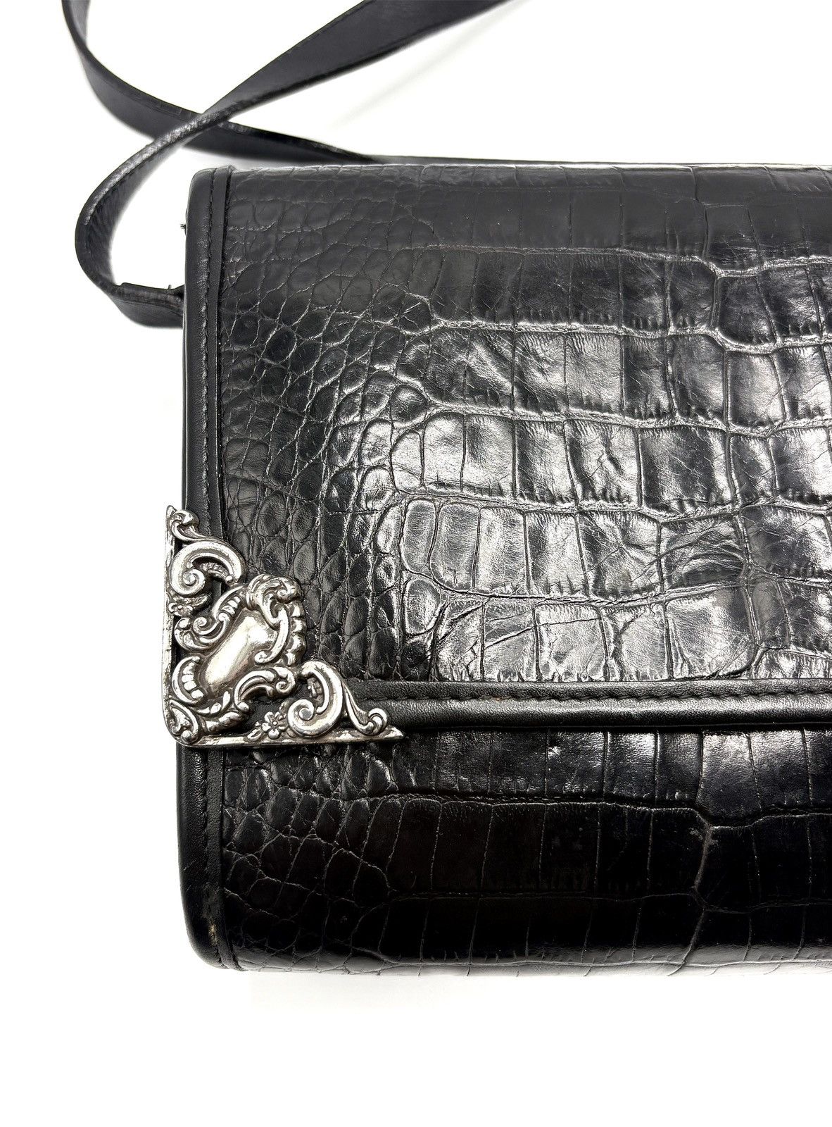 Brighton Brighton Croc-Embossed Leather Crossbody Bag Size ONE SIZE - 4 Thumbnail