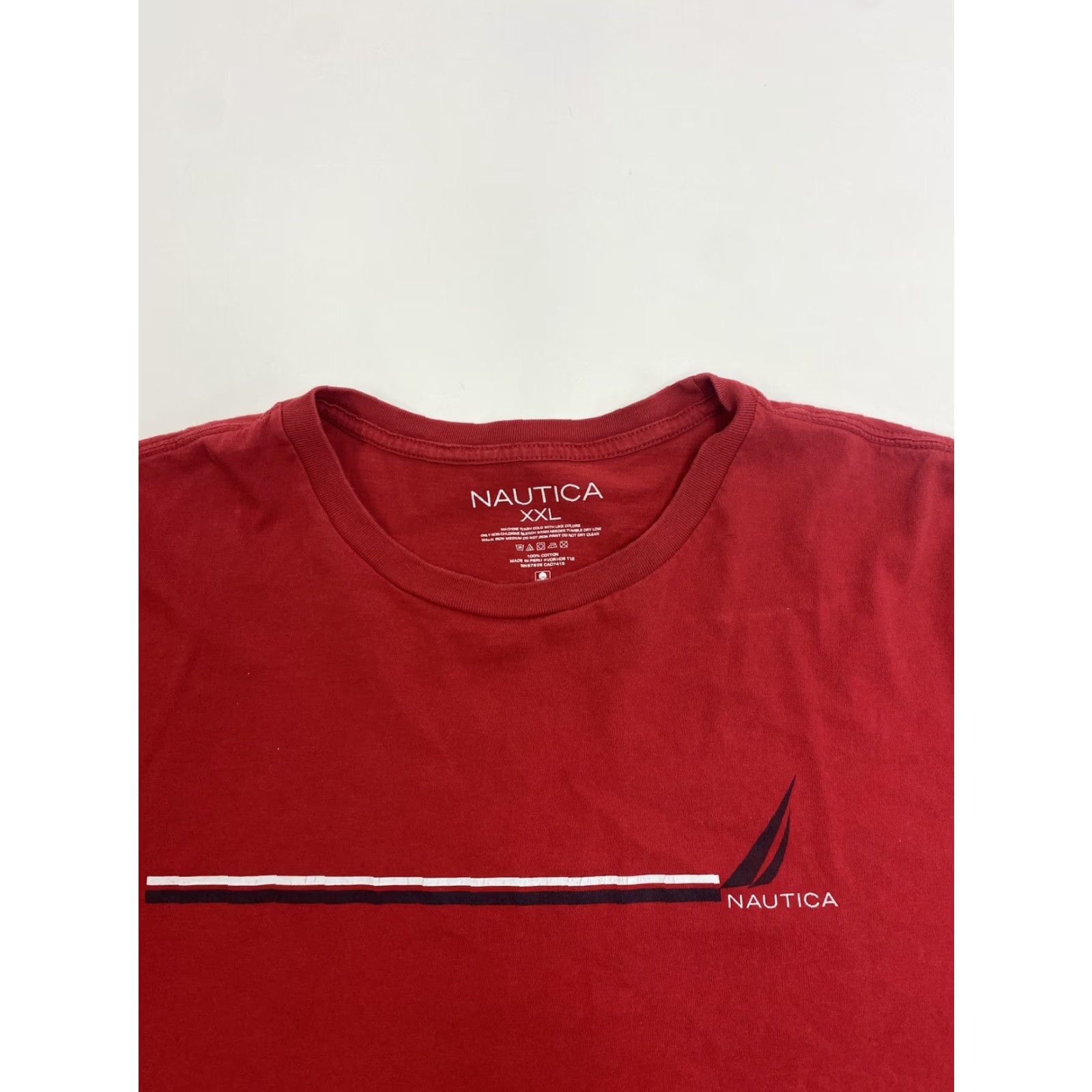 Nautica Nautica T-Shirt Men 2XL Red Short Sleeve Sail Boat Logo Cotton Crew Neck Nautical All Seasons Mens Quality Shirt Size US XXL / EU 58 / 5 - 2 Thumbnail