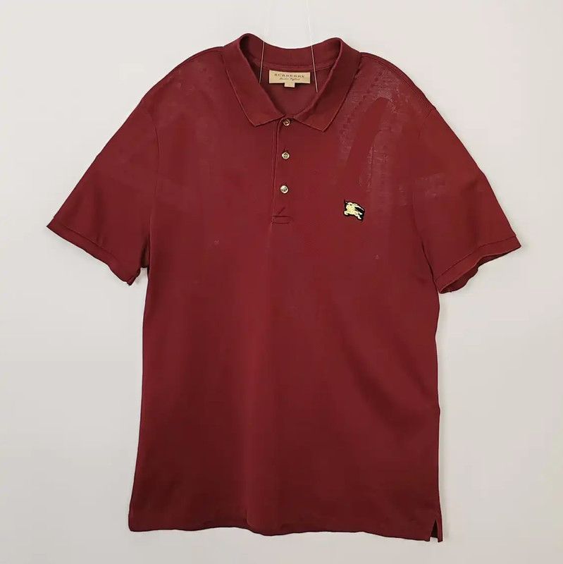 Burberry Burberry Red Men's Cotton Polo Shirt Size US L / EU 52-54 / 3 - 1 Thumbnail