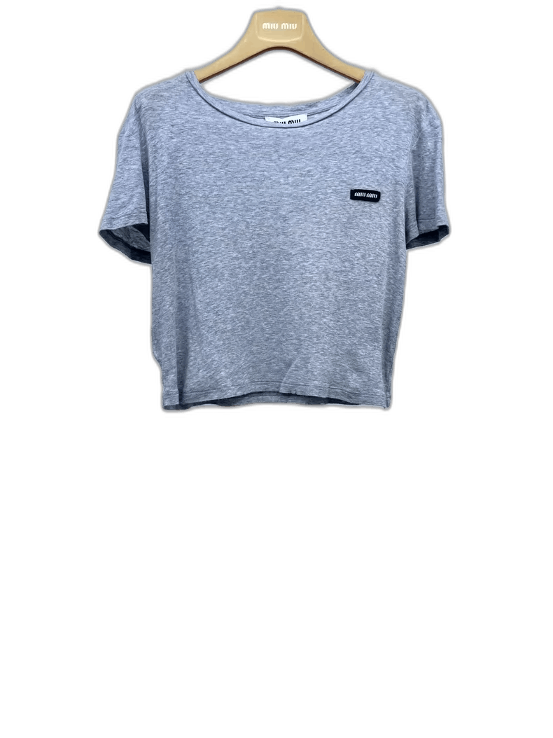 Miu Miu Miu Miu Gray Short Sleeve T-Shirt Size US XS / EU 42 / 0 - 1 Thumbnail
