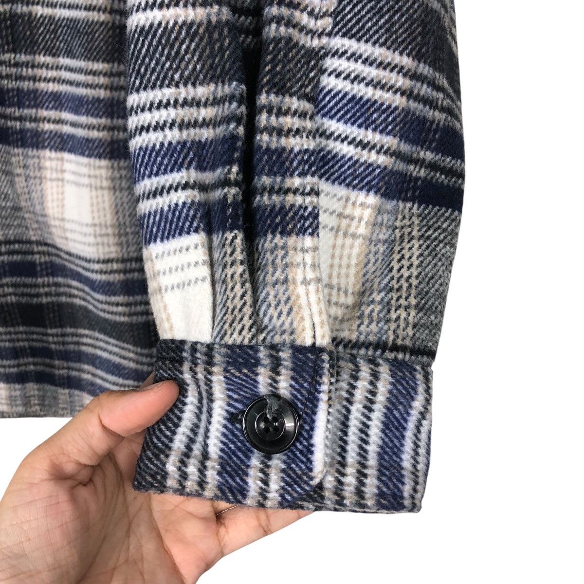 Japanese Brand 📌Vintage Flannel Jacket Wool Divided Tartan Issey Miyake Size US M / EU 48-50 / 2 - 16 Thumbnail