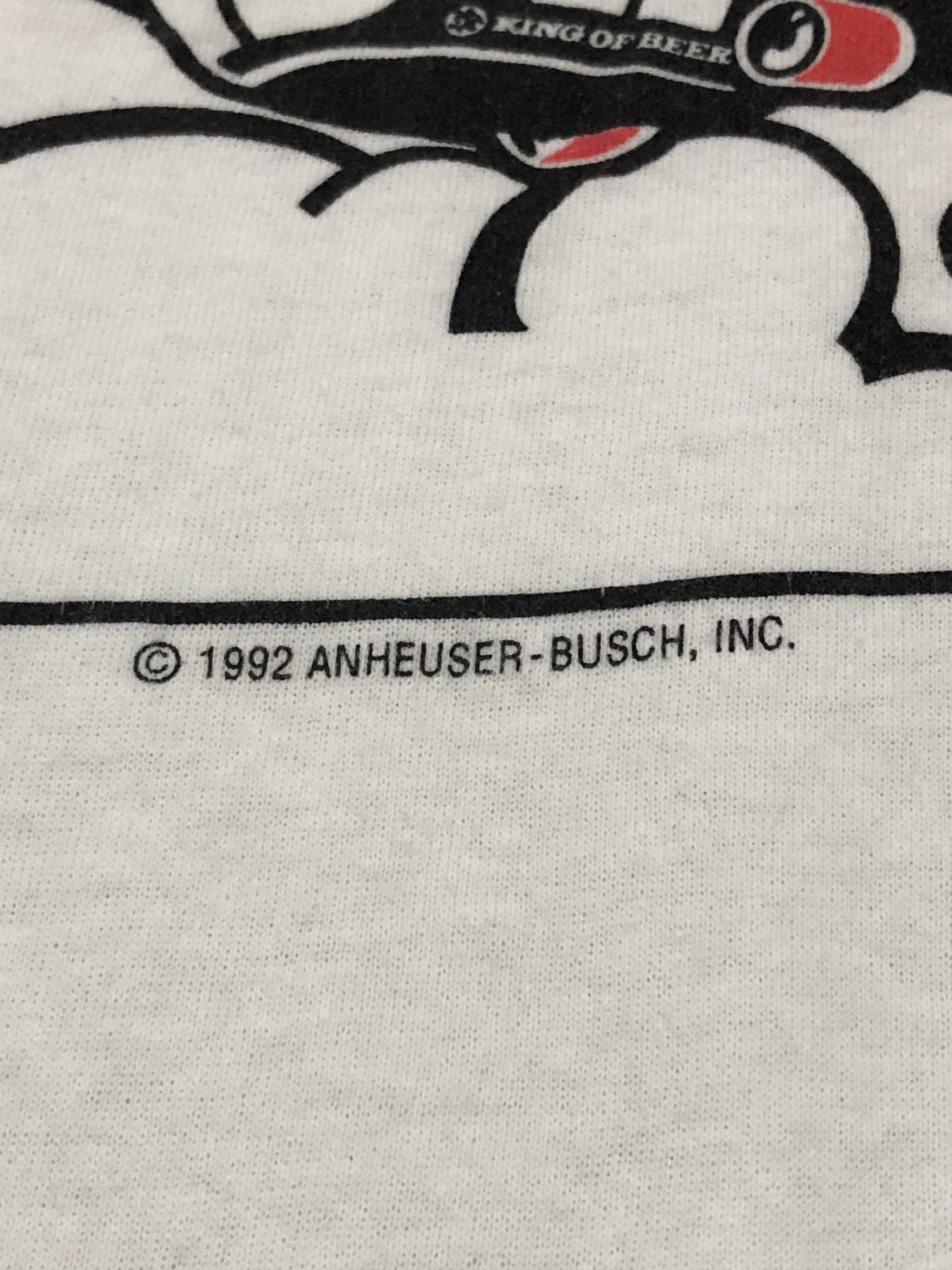 Budweiser × Hanes × Vintage Vintage 90s Hanes Poly-Cotton Bud Bowl Tshirt Size US L / EU 52-54 / 3 - 6 Thumbnail