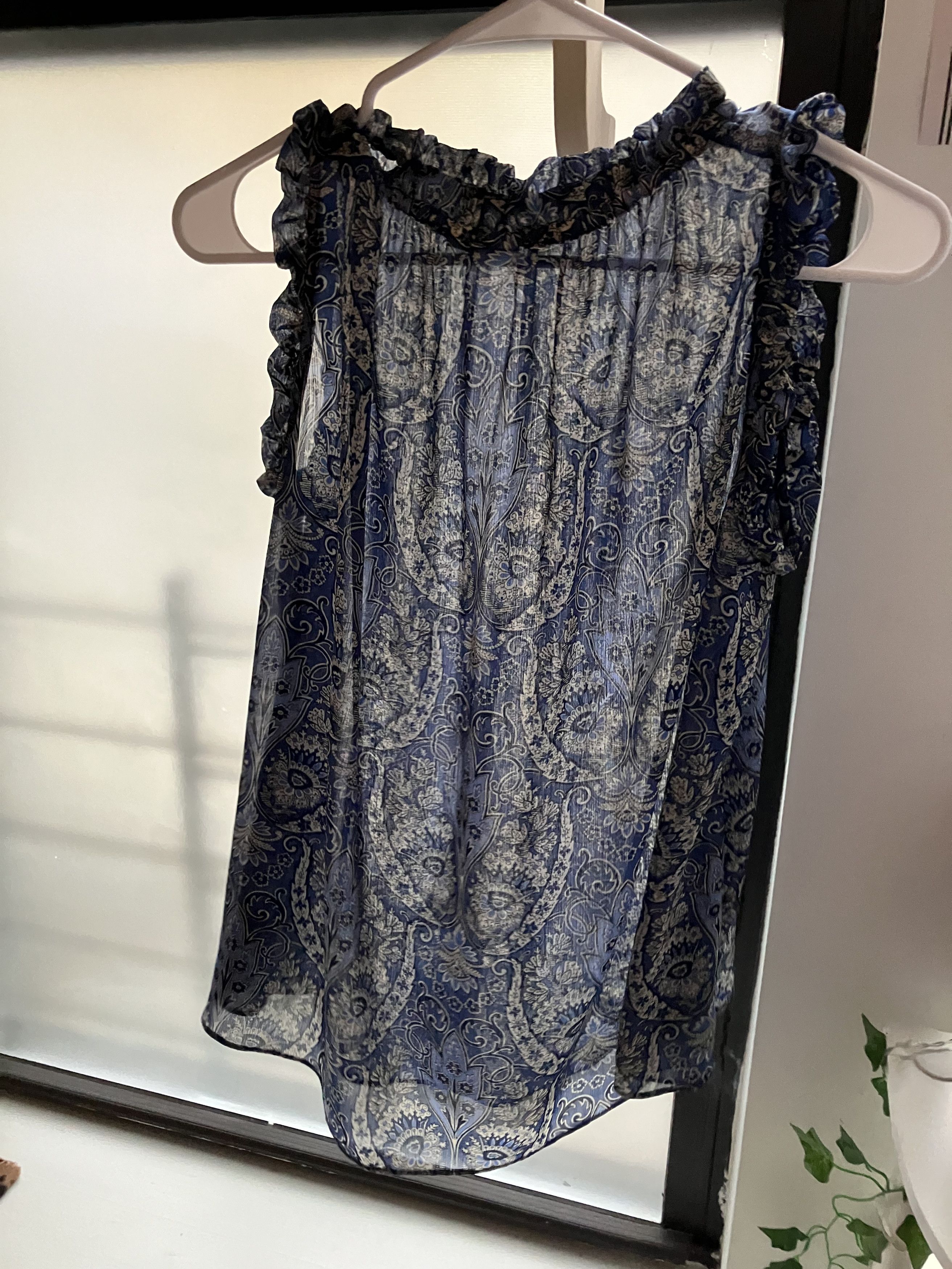 Gap Paisley Blue Blouse Size XS / US 0-2 / IT 36-38 - 2 Thumbnail