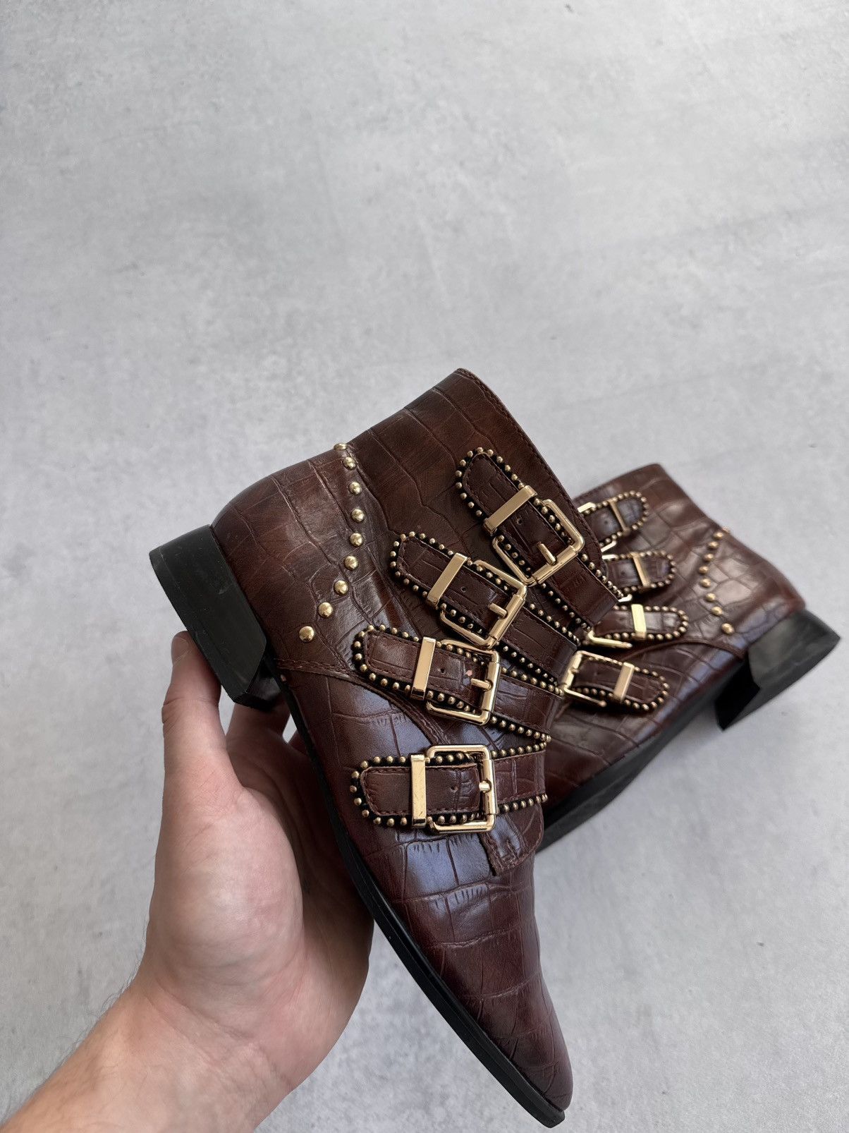If Six Was Nine Vintage A.S 98 Style Y2K Faux Leather Belted Women’s Boots Size US 6.5 / IT 36.5 - 2 Thumbnail