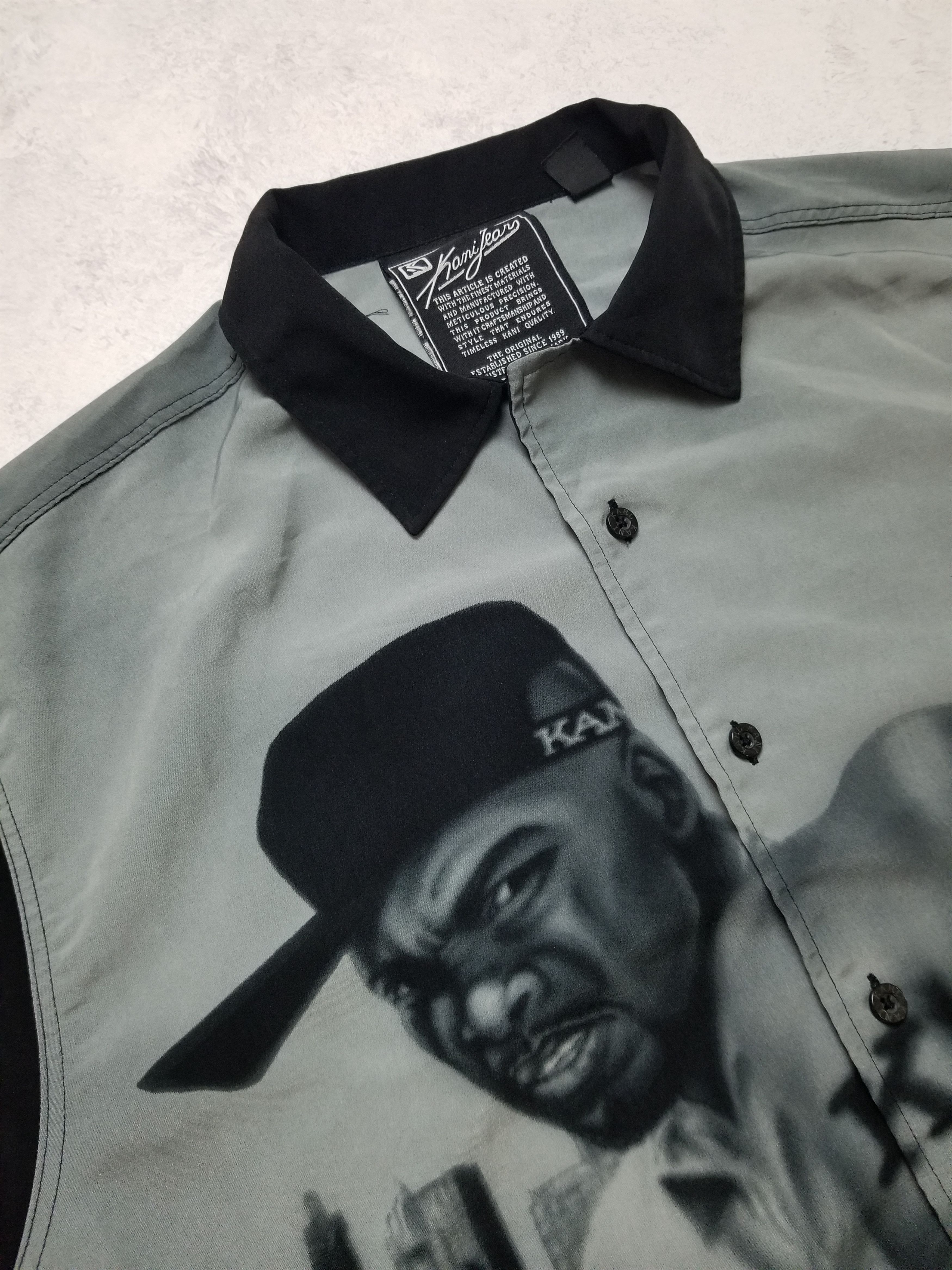 Karl Kani Karl Kani 50 cent Fullprint Rap Button Up Shirt 90s VTG Y2K Size US M / EU 48-50 / 2 - 10 Thumbnail