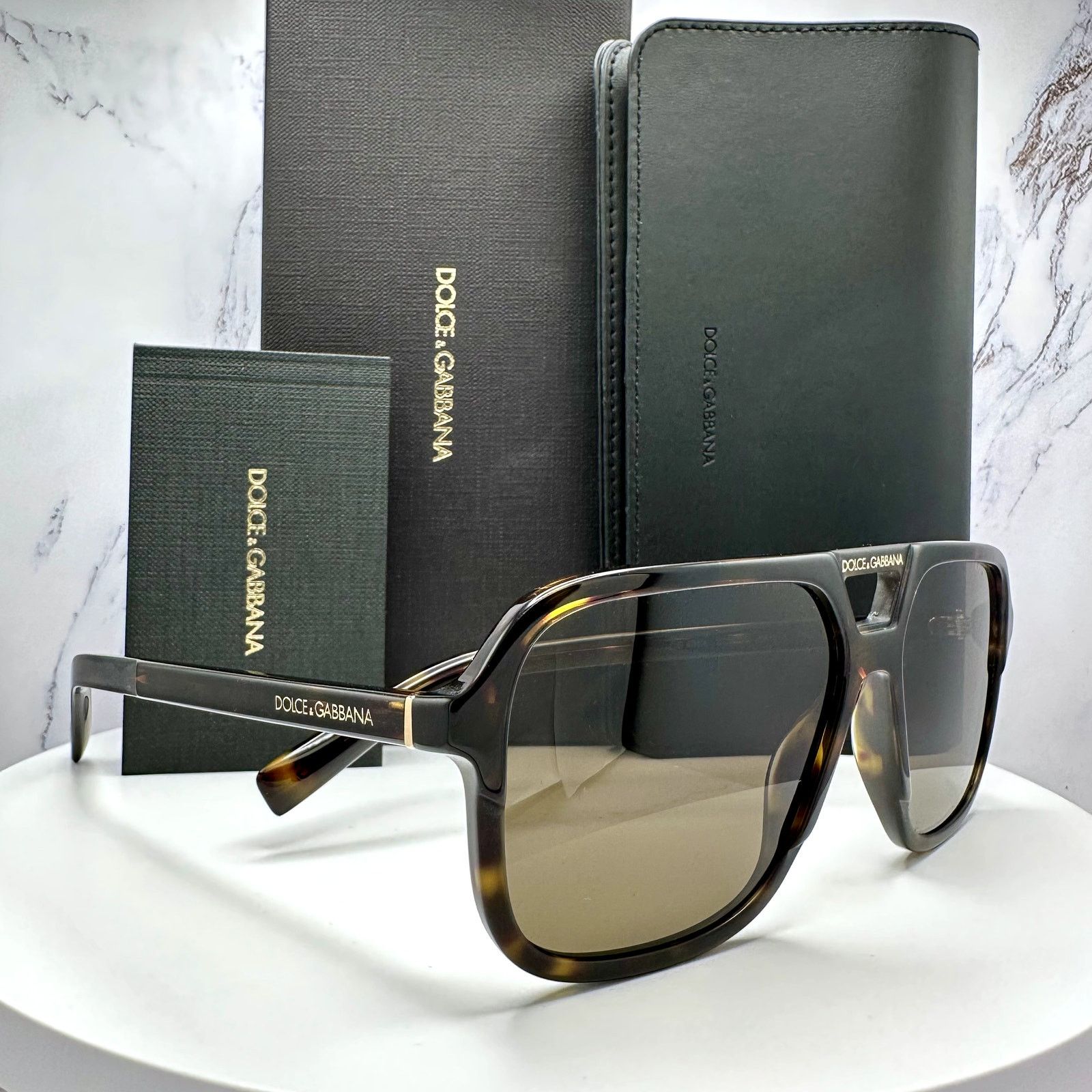 Dolce & Gabbana New Dolce & Gabbana Sunglasses Brown Aviator Pilot Gold Size ONE SIZE - 18 Thumbnail