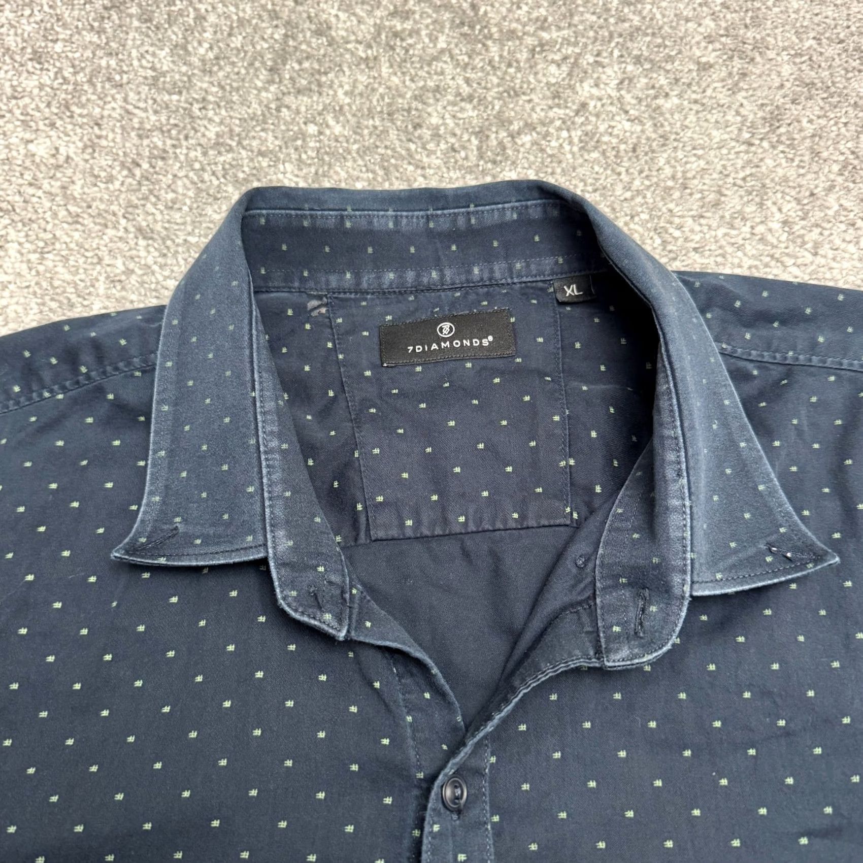Vintage 7 Diamonds Fortune Soul Button-Down Shirt Men XL Blue Cotton Long Sleeve Size US XL / EU 56 / 4 - 3 Thumbnail