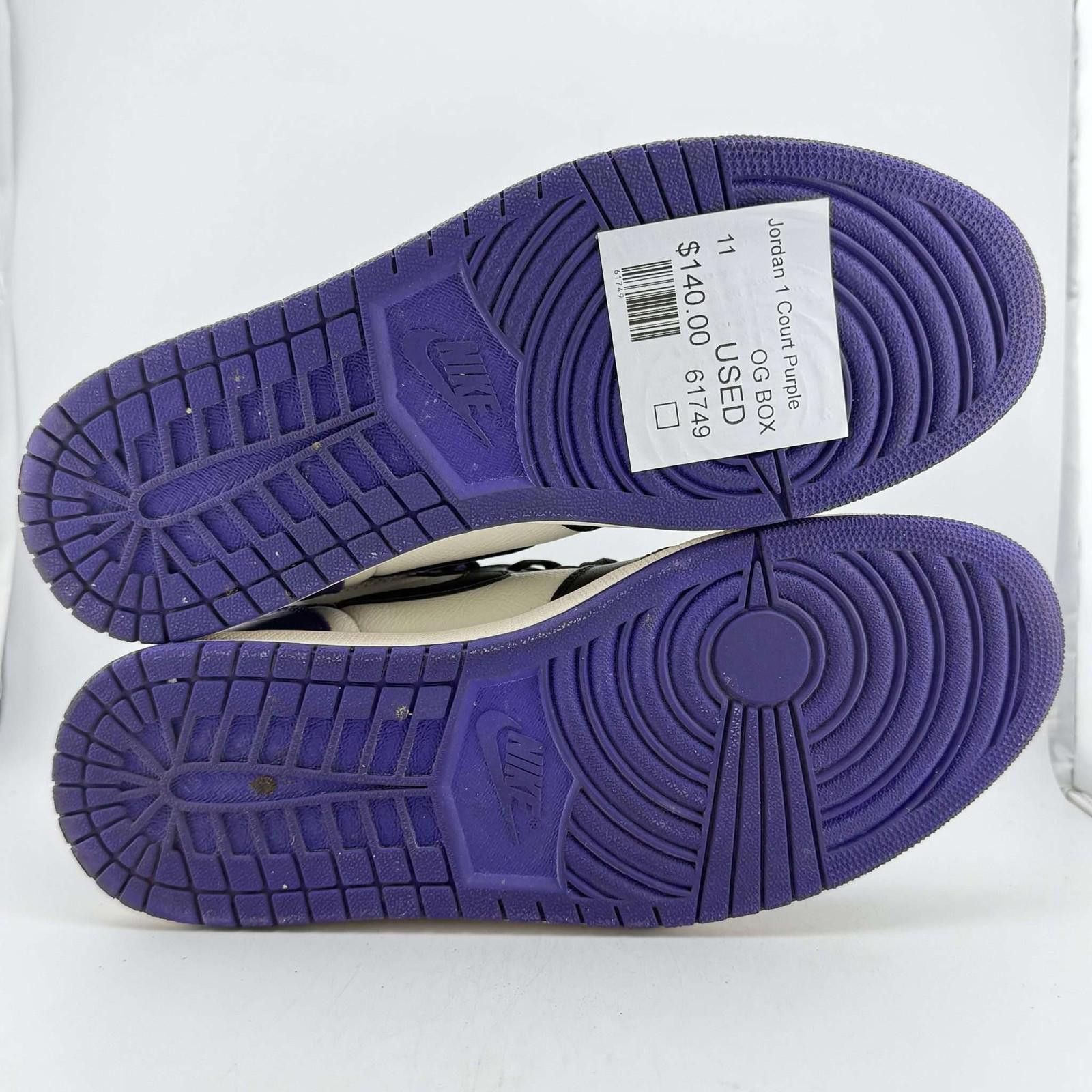 Nike Air Jordan 1 Retro Court Purple 11 Used with Box 555088-501 Size US 11 / EU 44 - 6 Thumbnail