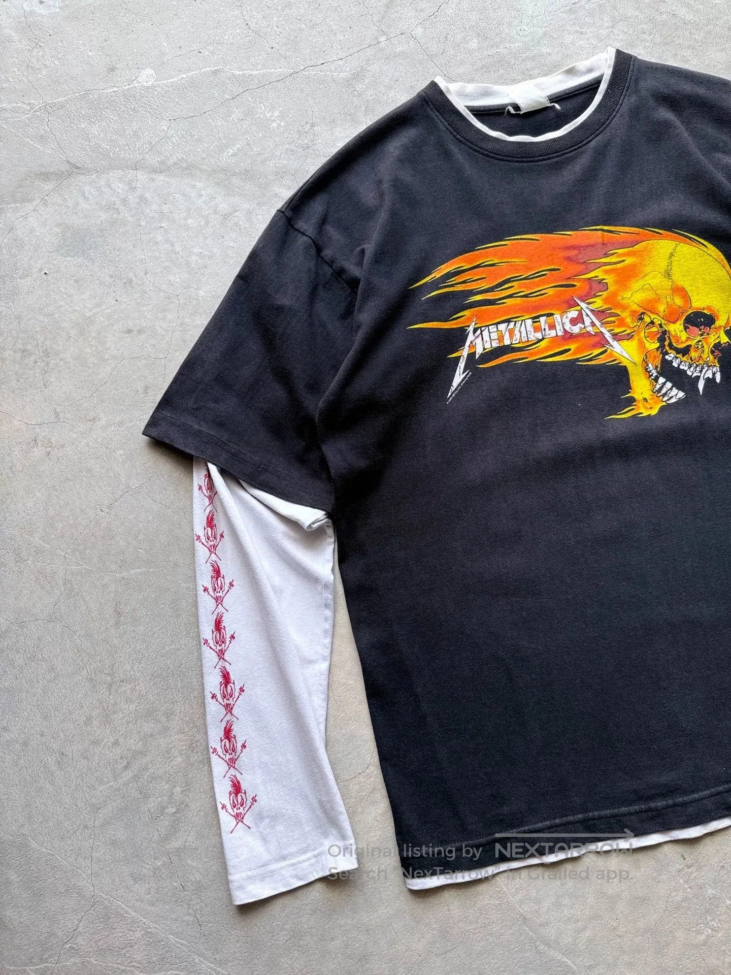 Vintage Vintage 00s Metallica Flame Skull Band Tee. Size US L / EU 52-54 / 3 - 2 Thumbnail