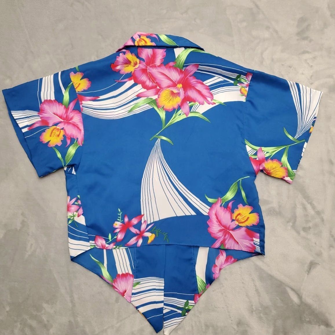 Hilo Hattie VINTAGE Hilo Hattie Shirt Womens Small Blue Floral Hibiscus Hawaiian Button Short Sleeve Size S / US 4 / IT 40 - 4 Thumbnail