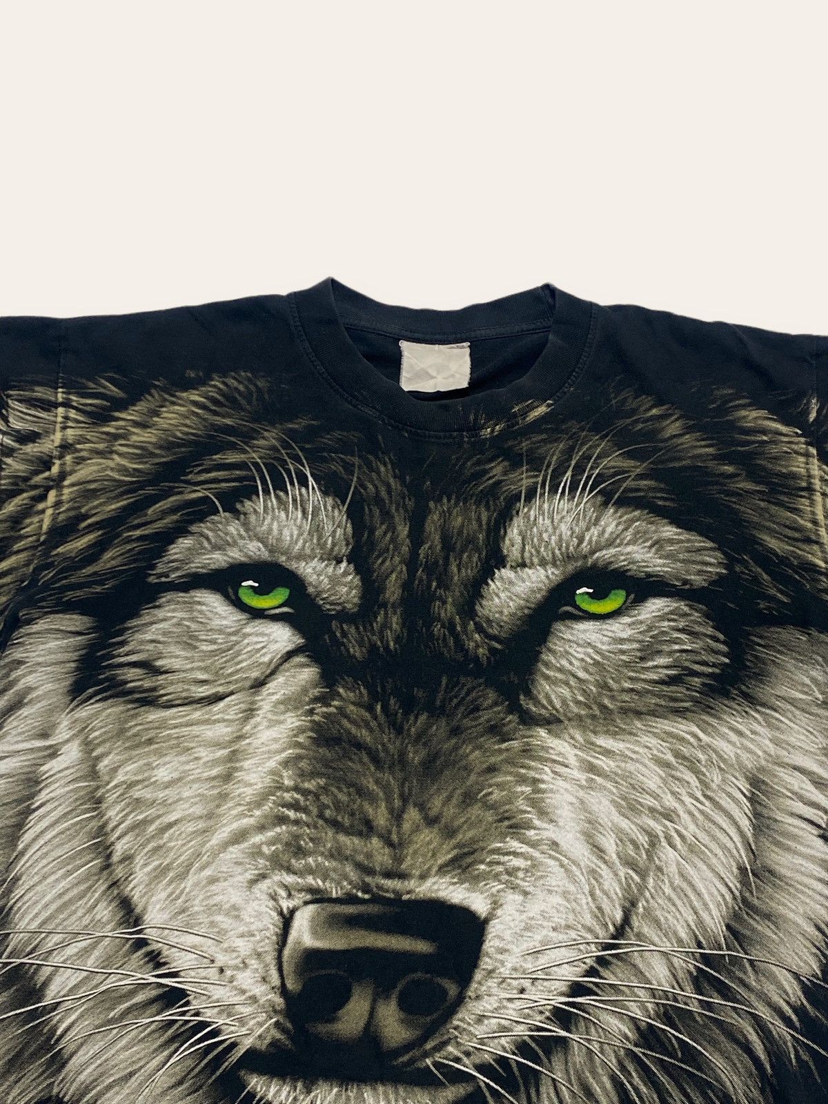 Vintage 90s Vintage NIGHT WOLF All Overprint AOP Single Stitch Tee Size US M / EU 48-50 / 2 - 2 Thumbnail