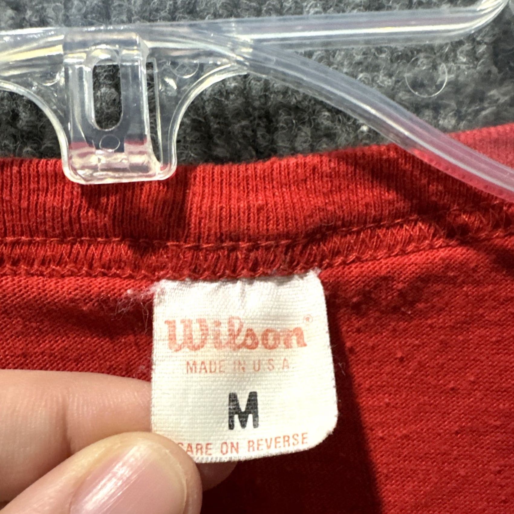 Wilson VINTAGE Maxie’s Royal Oak Restaurant T-Shirt Size M Red 80’s Quarter Button Up Mens Size US M / EU 48-50 / 2 - 5 Thumbnail