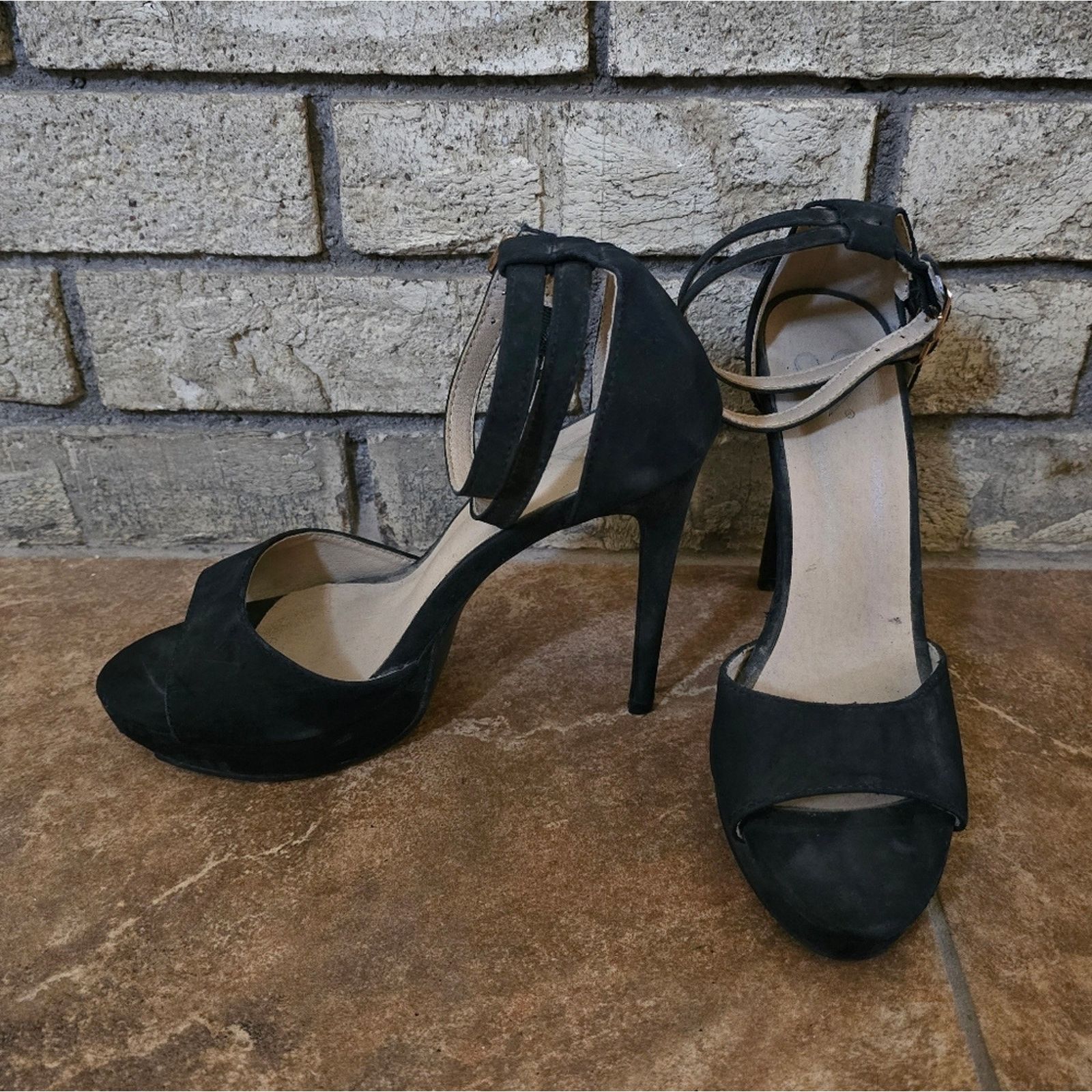 Other Black | WINDSOR | Double Strapped Heels Size US 7 / IT 37 - 1 Thumbnail