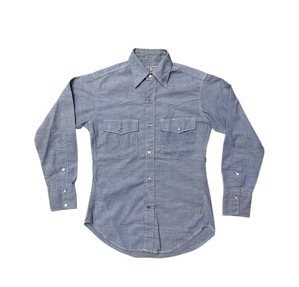 Edwin Vintage 80s Edwin chambray shirt Size US S / EU 44-46 / 1 - 1 Thumbnail