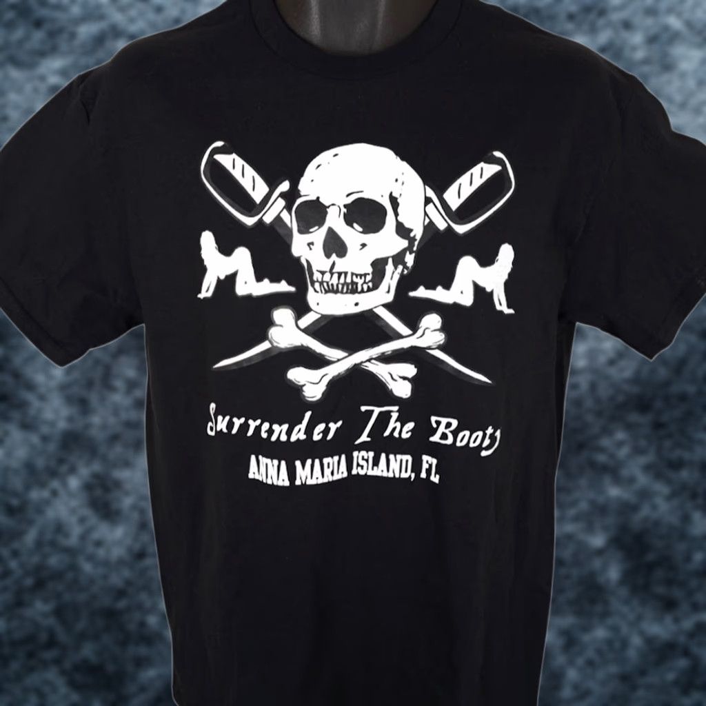 Gildan Anna Maria Island T Shirt Mens Size Medium Black Surrender The Booty Pirate Size US M / EU 48-50 / 2 - 1 Thumbnail
