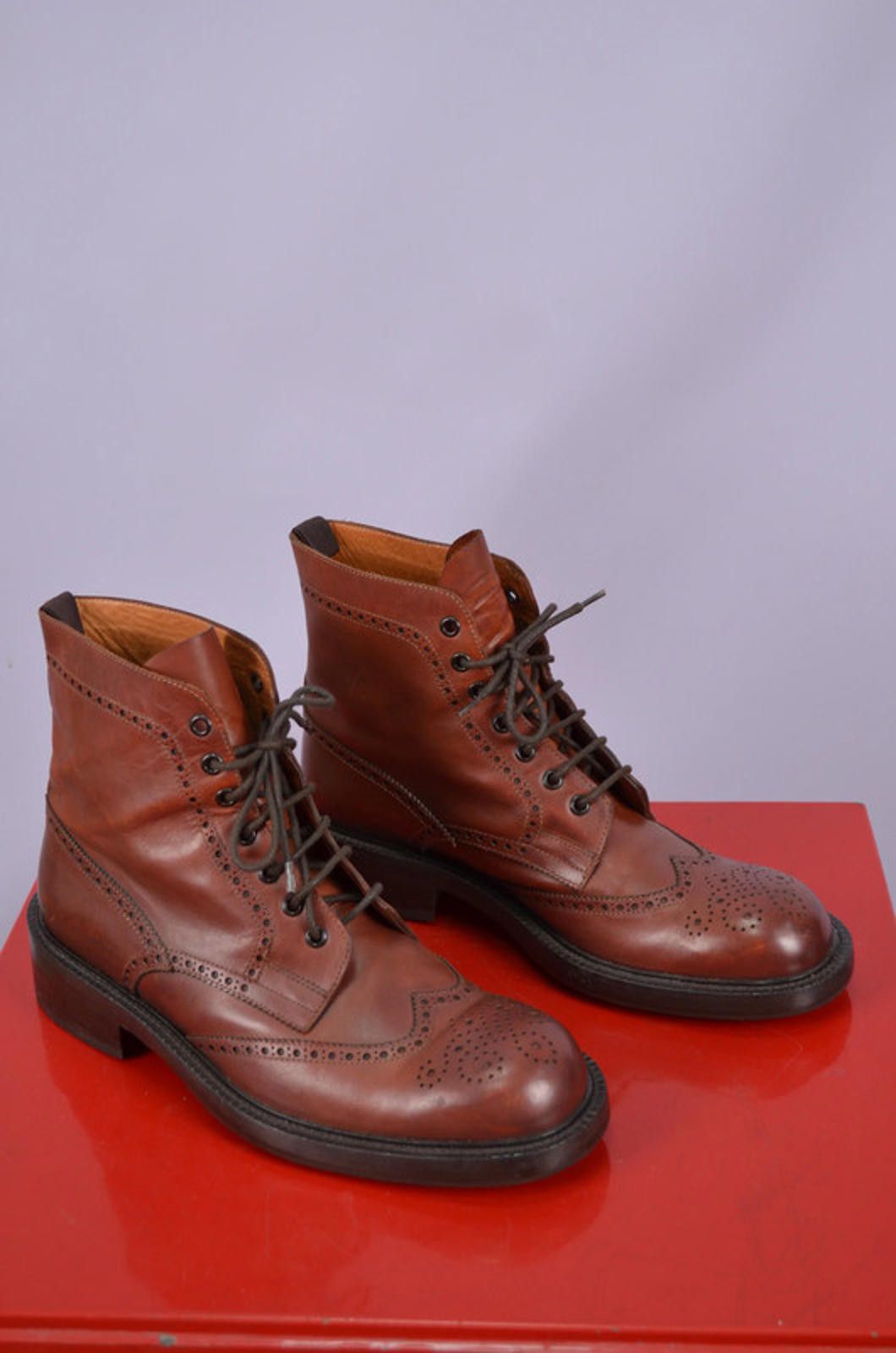 Conte of Florence Famous shoemaker in Florence 1969 brogue derby boots size 43 Size US 10 / EU 43 - 1 Thumbnail
