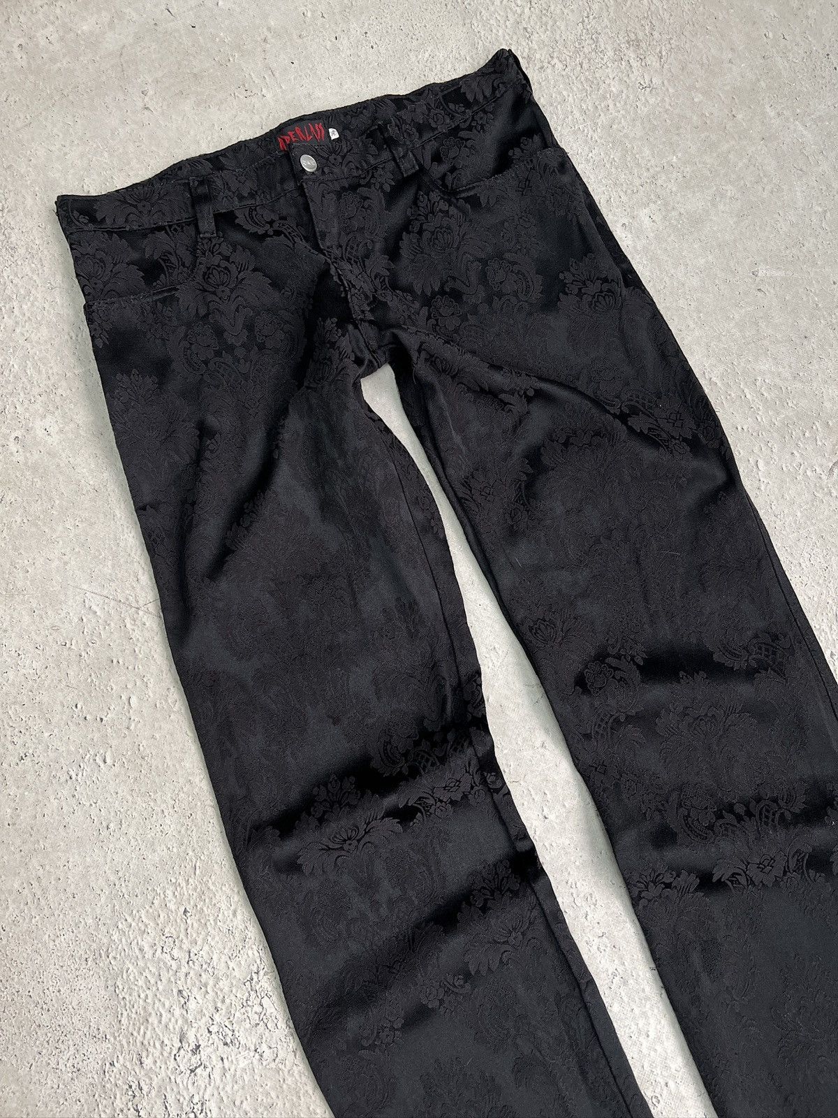 Tornado Mart Tornado Mart style Black opium printed gothic pants Size US 35 - 2 Thumbnail