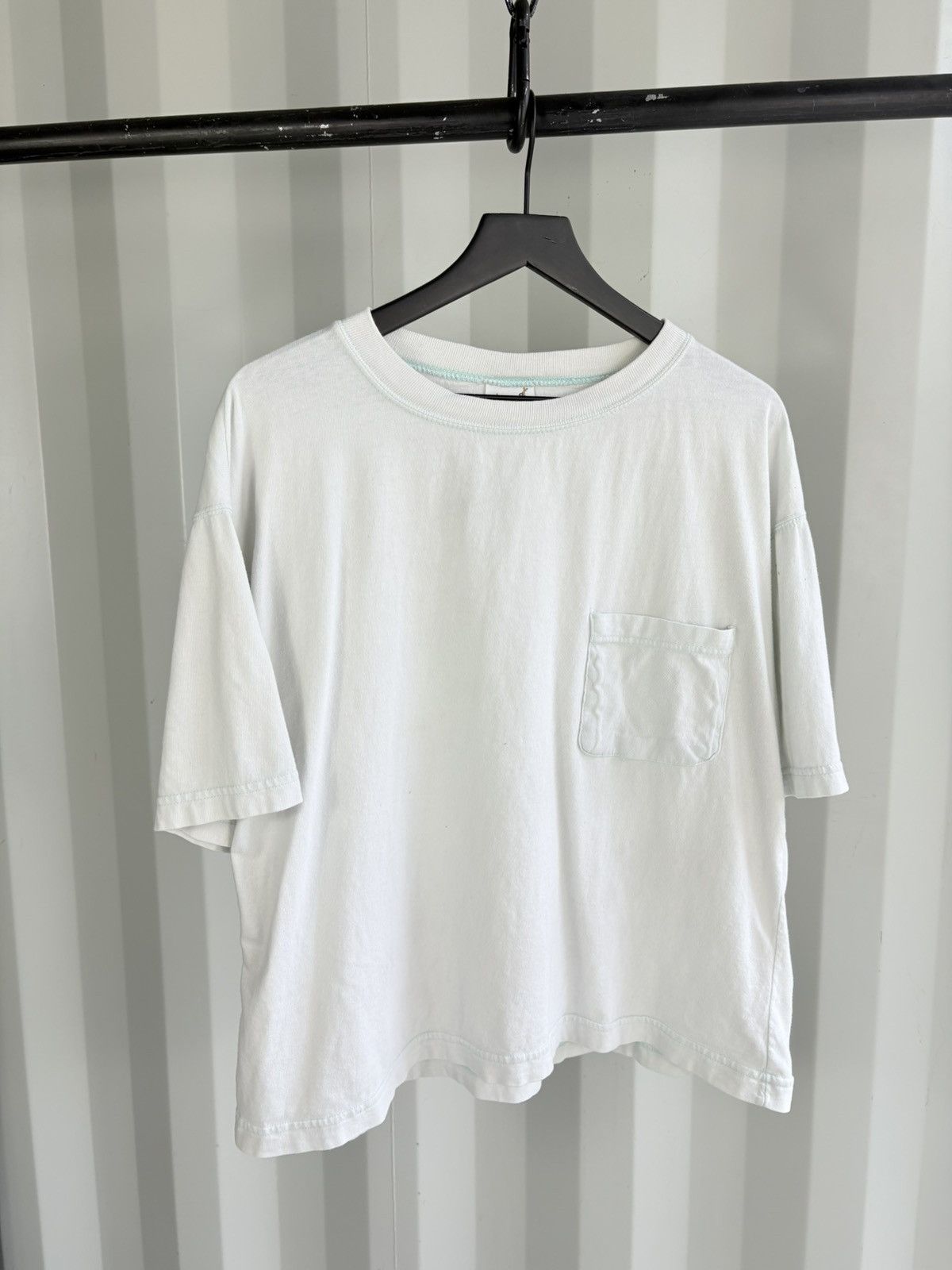 Vintage Vintage Blank Faded Shirt Distressed Boxy Pocket Band Grunge Size US XL / EU 56 / 4 - 1 Thumbnail