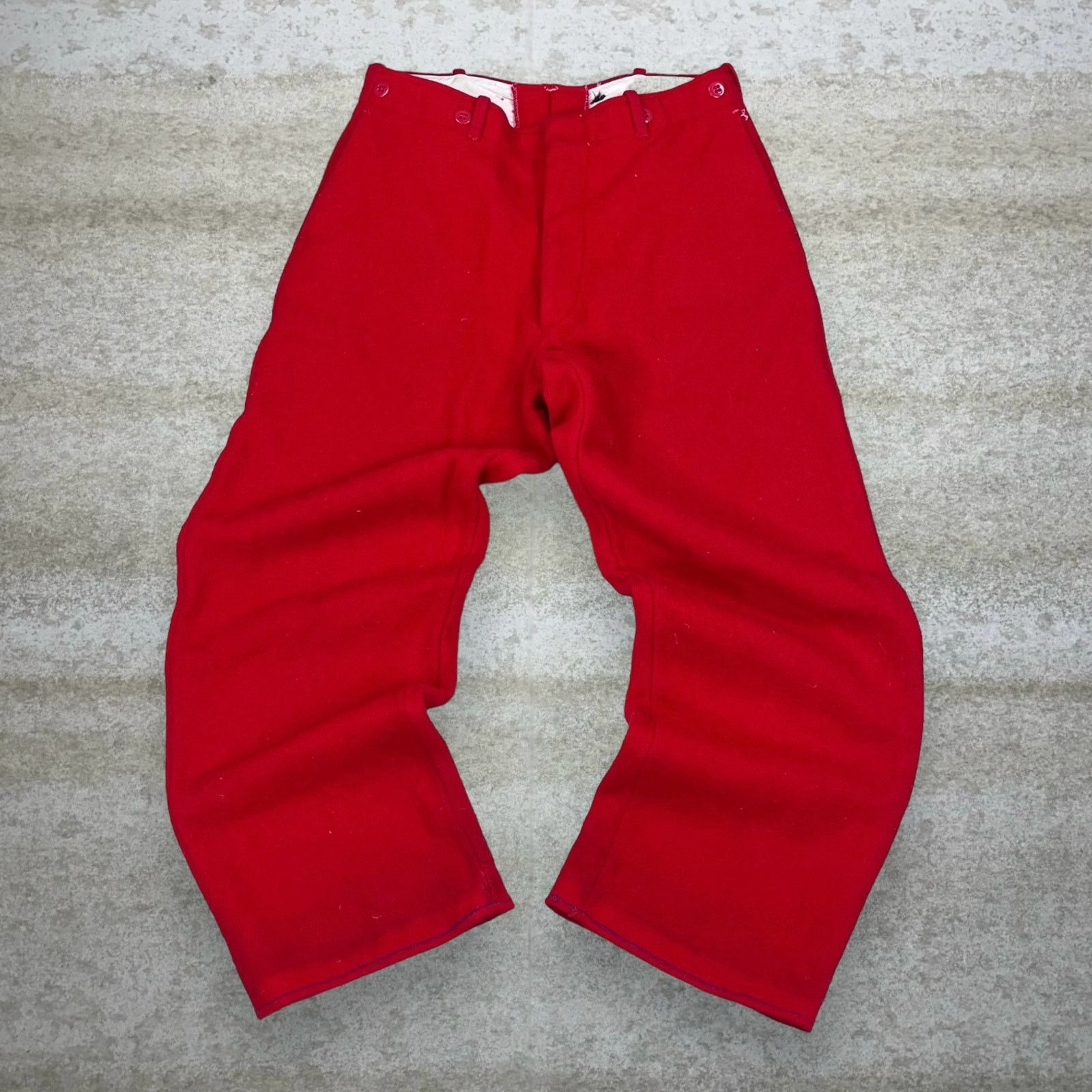 Vintage True Vintage 70s Wool Pants 32x30 Baggy Fit Crimson Red Size US 32 / EU 48 - 2 Thumbnail