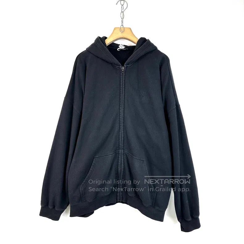 Balenciaga Balenciaga Black Embroidered Logo Zip-Up Hooded Sweater Size US XS / EU 42 / 0 - 1 Thumbnail